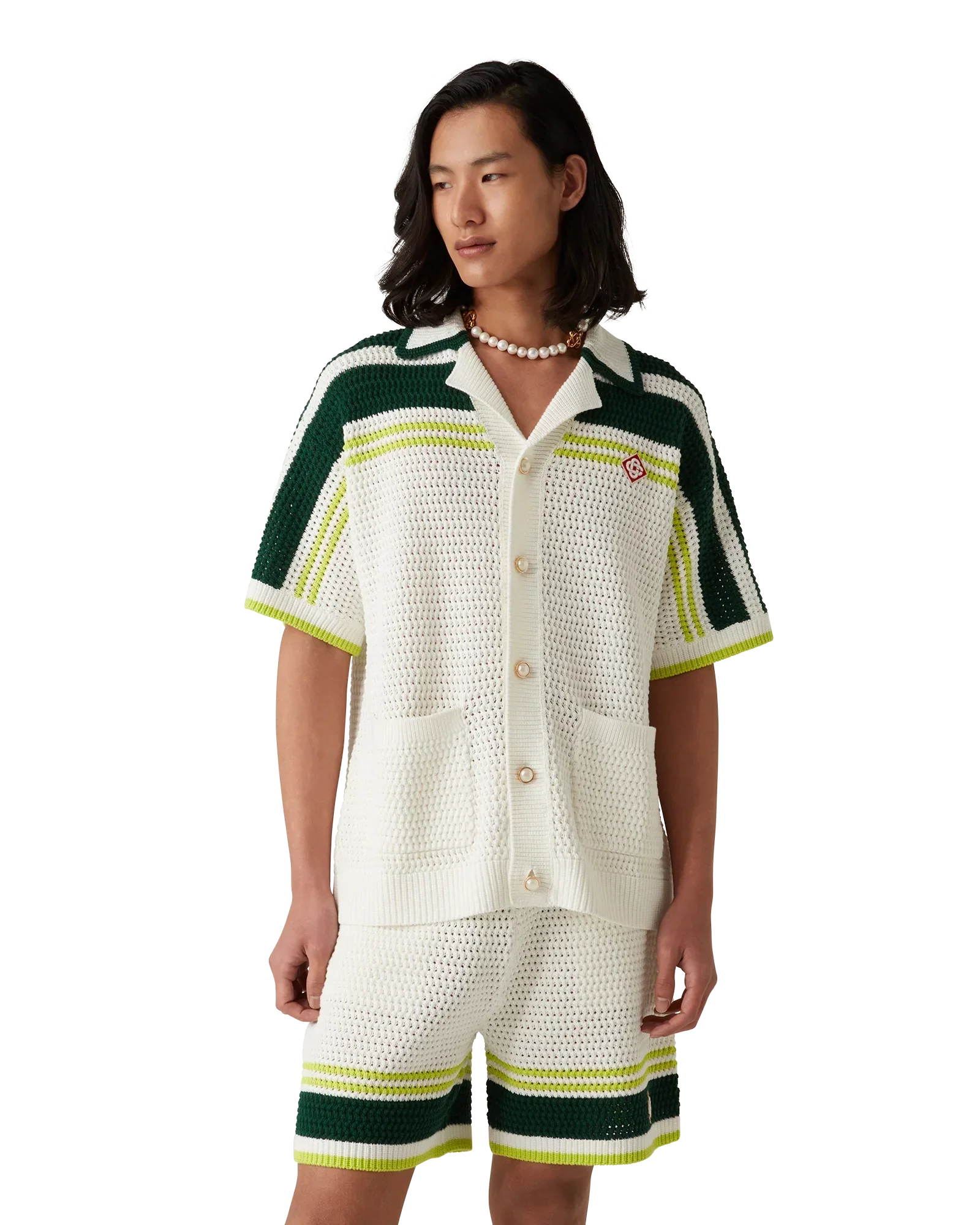 Tennis Short Sleeve Crochet Shirt | Casablanca Paris | Image 4