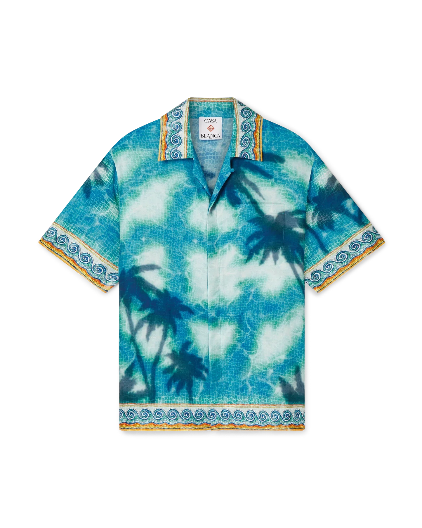 Poolside Emblem Short Sleeve Silk Shirt | Casablanca Paris | Image 1