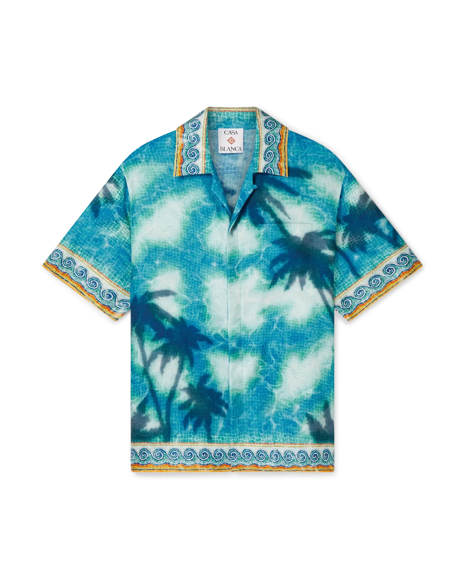 Poolside Emblem Short Sleeve Silk Shirt | Casablanca Paris | Image 1