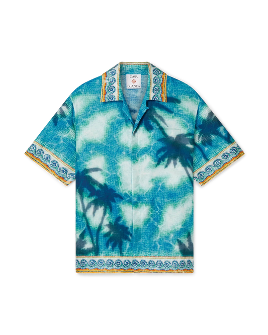 Poolside Emblem Short Sleeve Silk Shirt | Casablanca Paris | Image 1