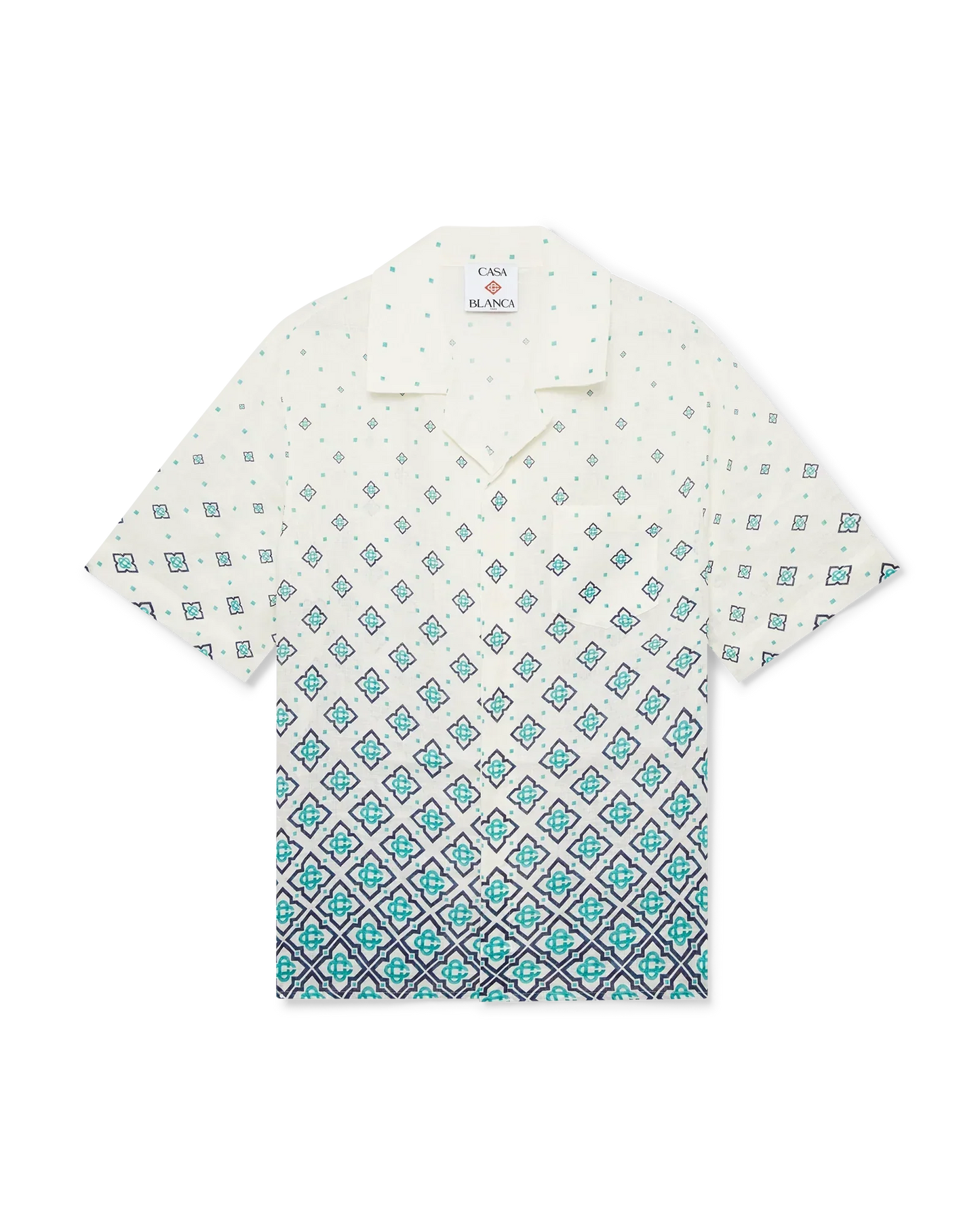 Gradient Monogram Short Sleeve Linen Shirt | Casablanca Paris | Image 1
