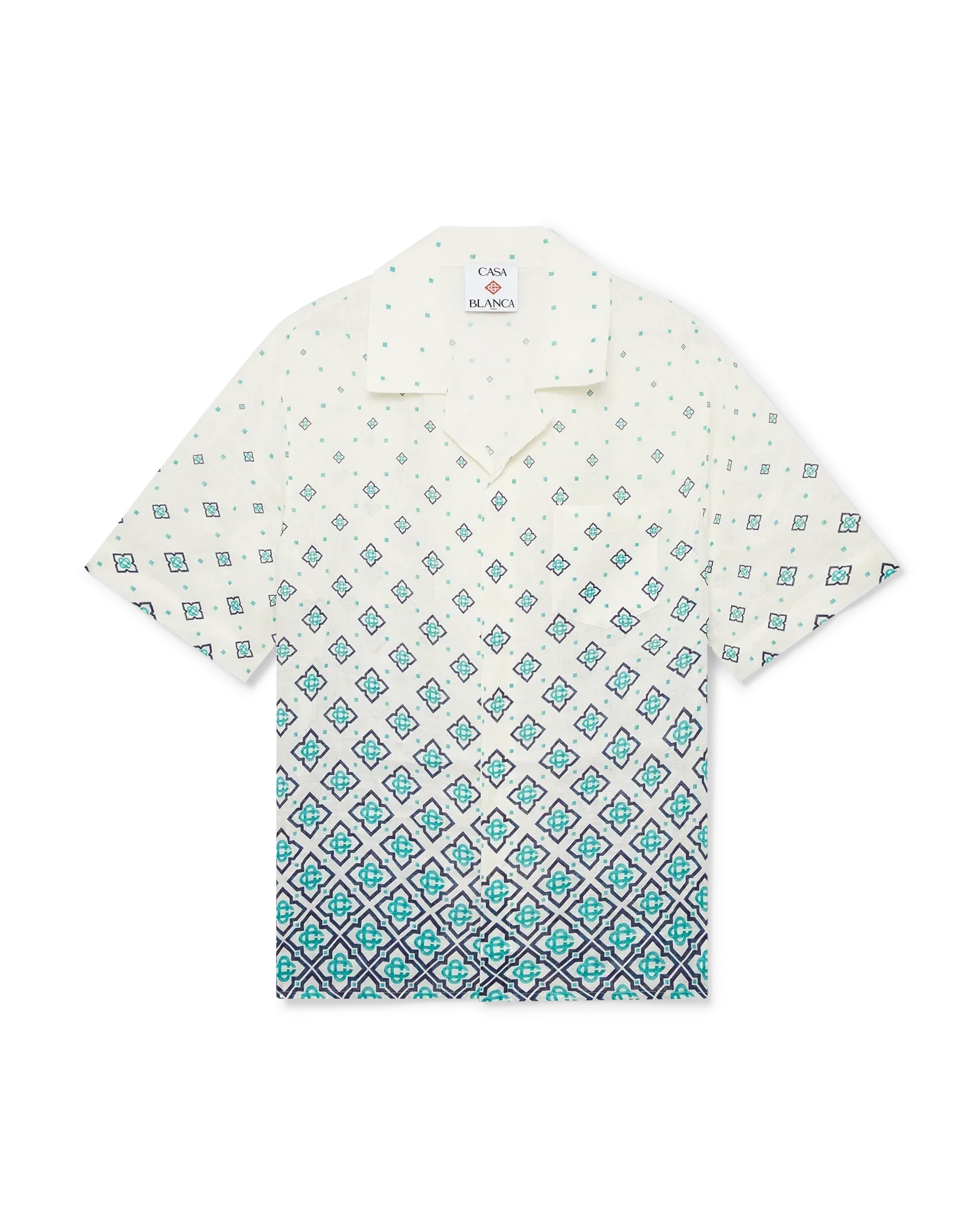 Gradient Monogram Short Sleeve Linen Shirt | Casablanca Paris | Image 1