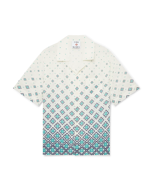 Gradient Monogram Short Sleeve Linen Shirt | Casablanca Paris | Image 1