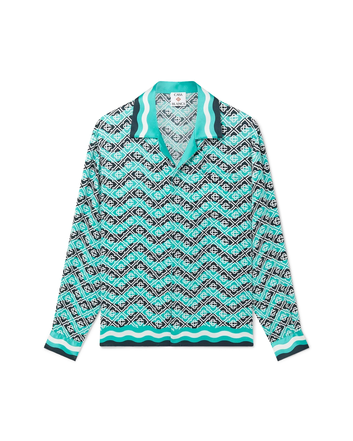 Monogram Wave Long Sleeve Silk Shirt | Casablanca Paris | Image 1