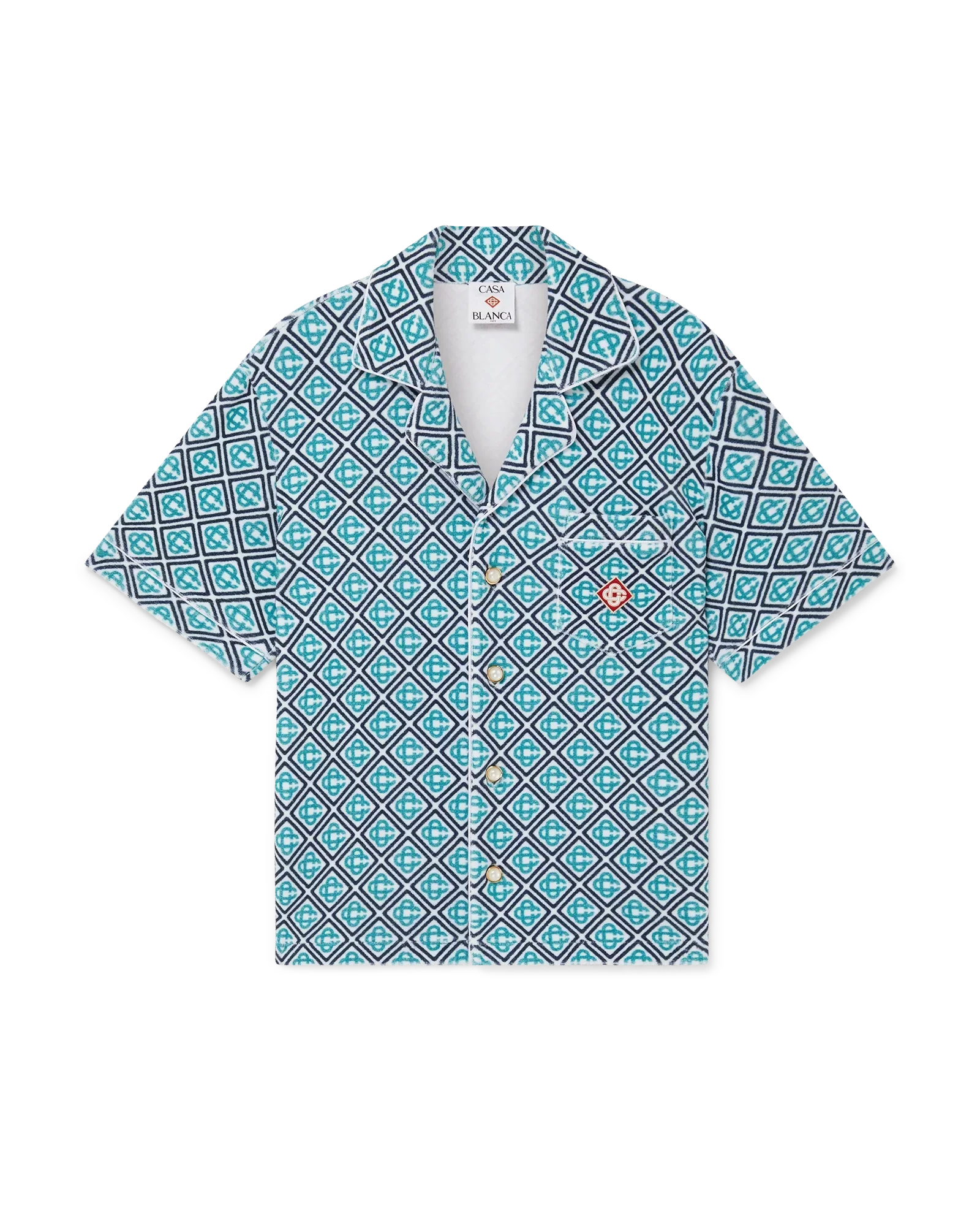 Monogram Short Sleeve Towelling Shirt | Casablanca Paris | Image 1