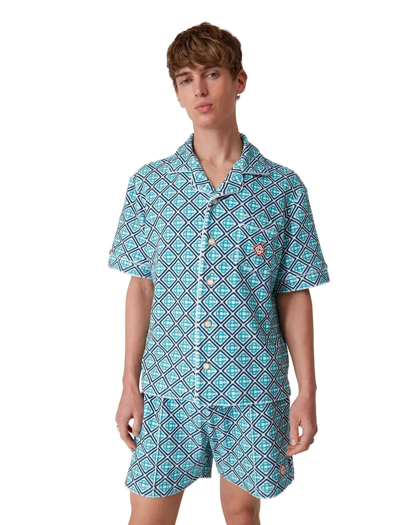 Monogram Short Sleeve Towelling Shirt | Casablanca Paris | Image 4