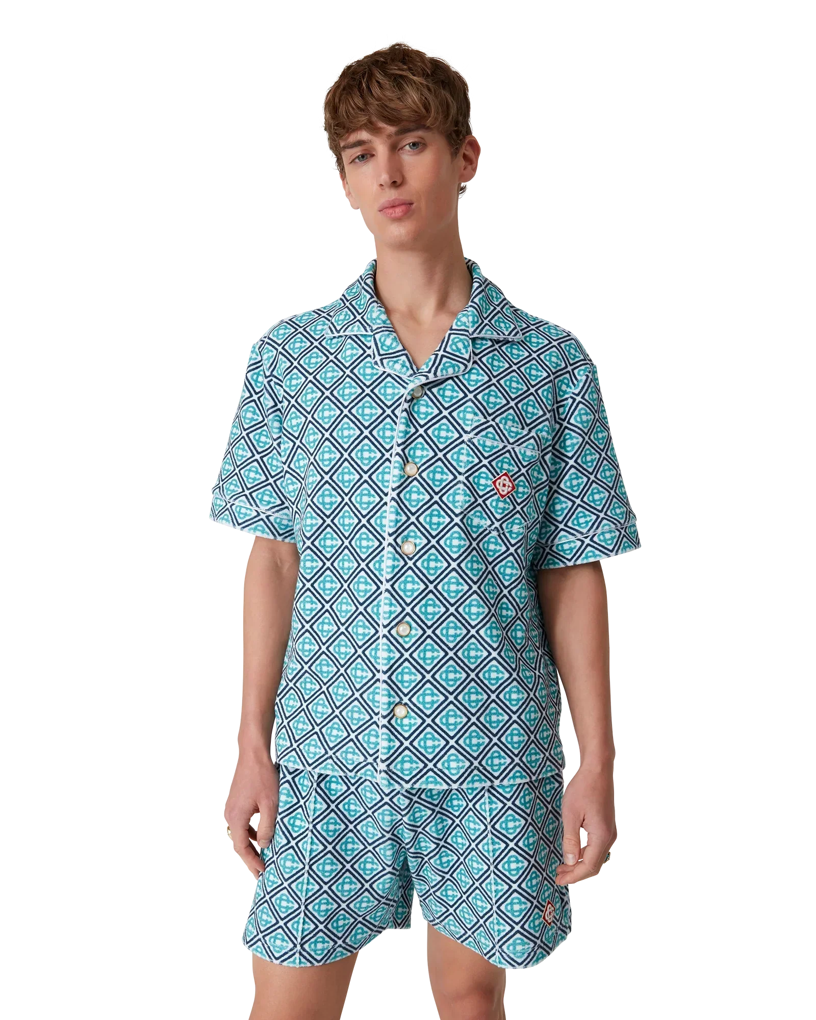 Monogram Short Sleeve Towelling Shirt | Casablanca Paris | Image 4