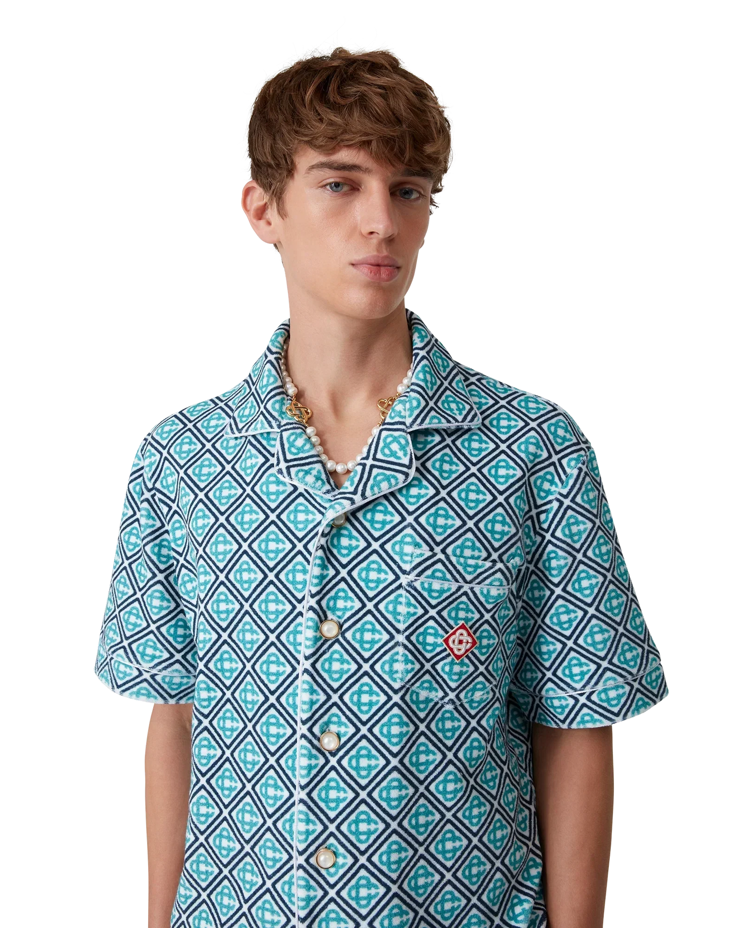 Monogram Short Sleeve Towelling Shirt | Casablanca Paris | Image 5