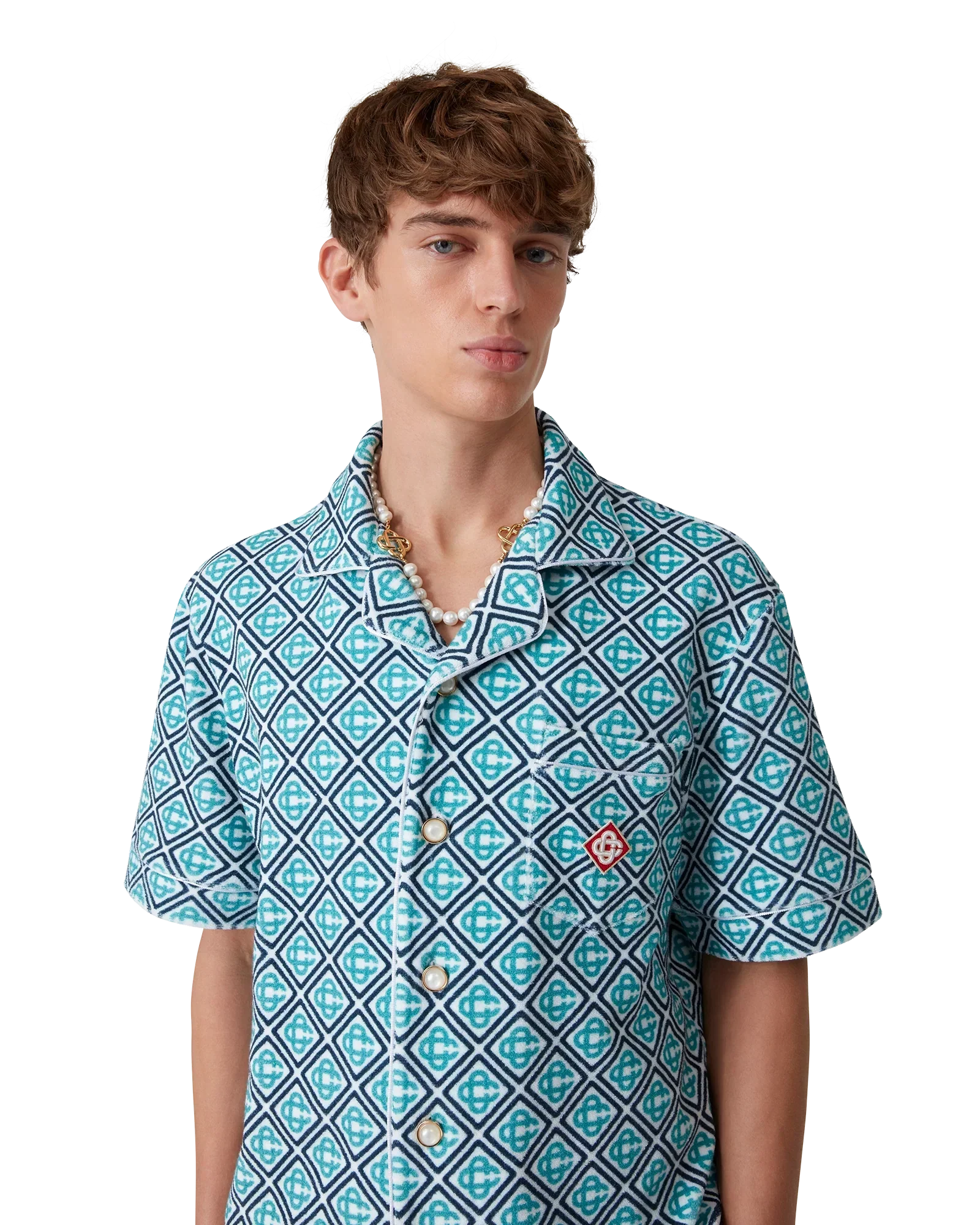 Monogram Short Sleeve Towelling Shirt | Casablanca Paris | Image 5
