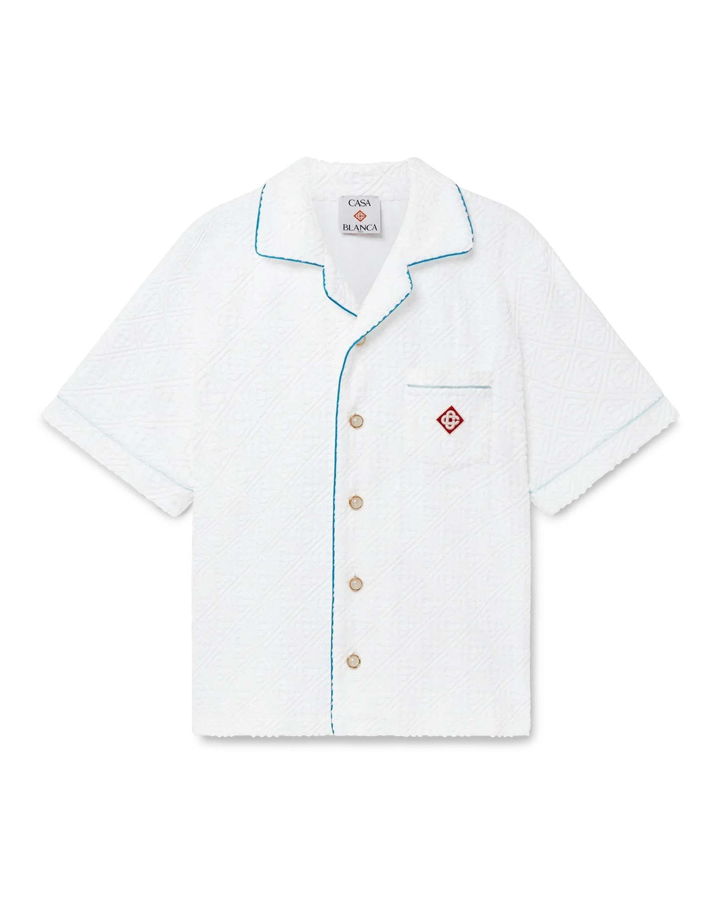 Tennis Stripe Short Sleeve Towelling Shirt | Casablanca Paris | Image 1
