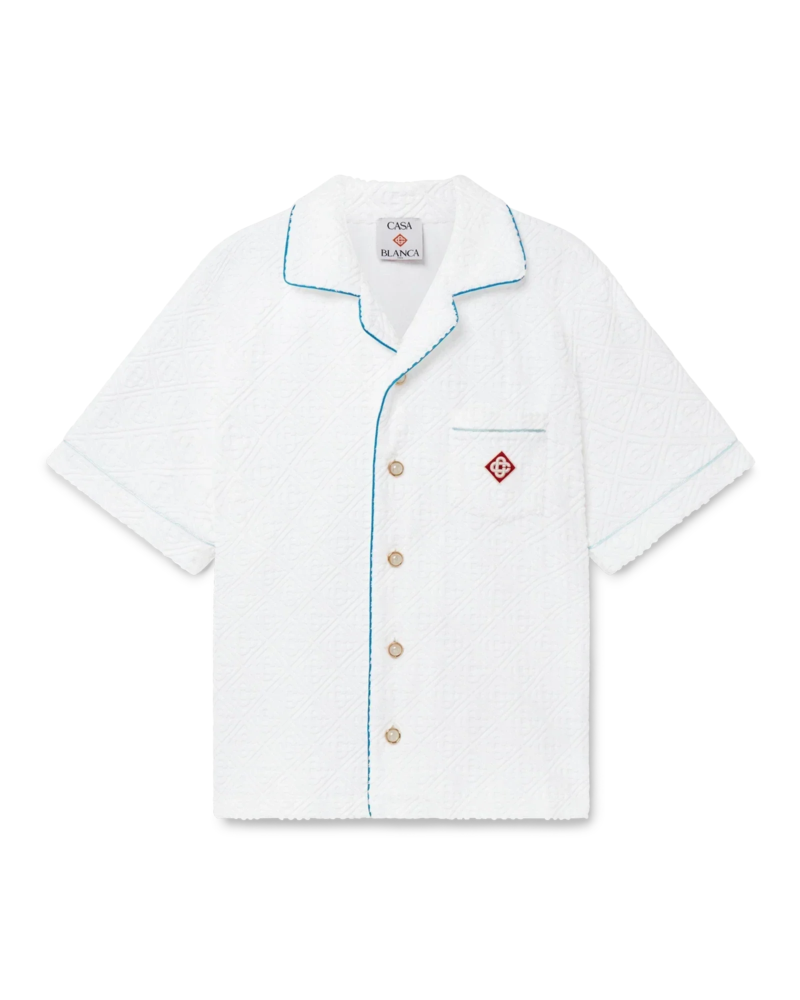 Tennis Stripe Short Sleeve Towelling Shirt | Casablanca Paris | Image 1