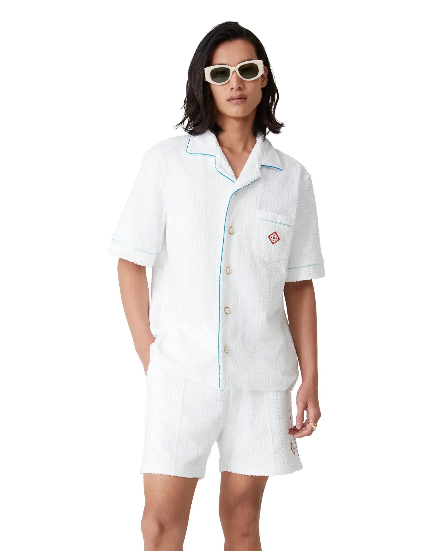 Tennis Stripe Short Sleeve Towelling Shirt | Casablanca Paris | Image 4