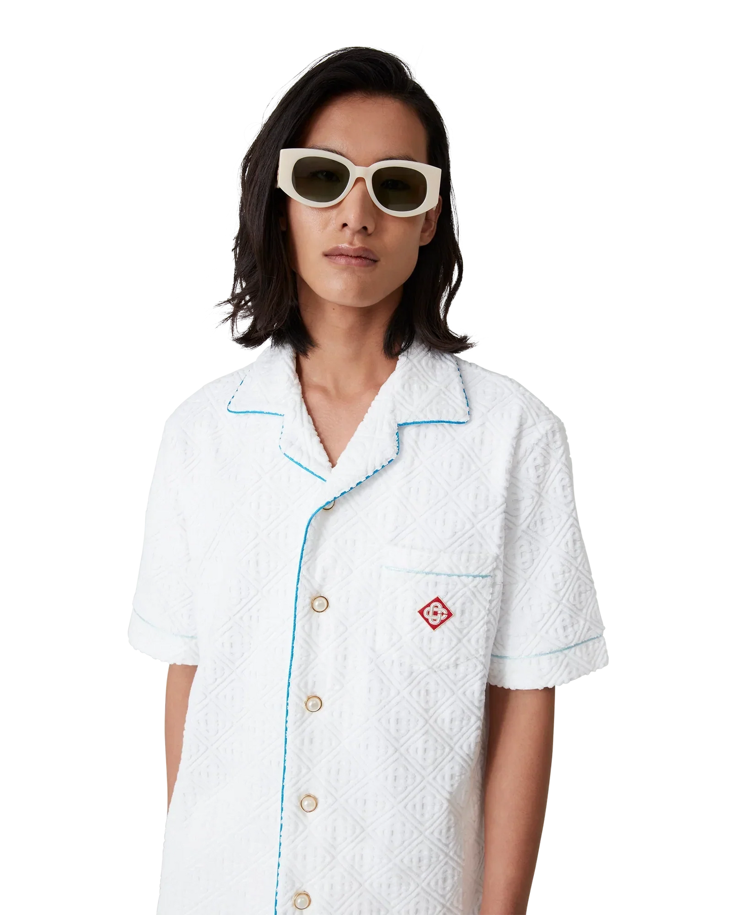 Tennis Stripe Short Sleeve Towelling Shirt | Casablanca Paris | Image 5