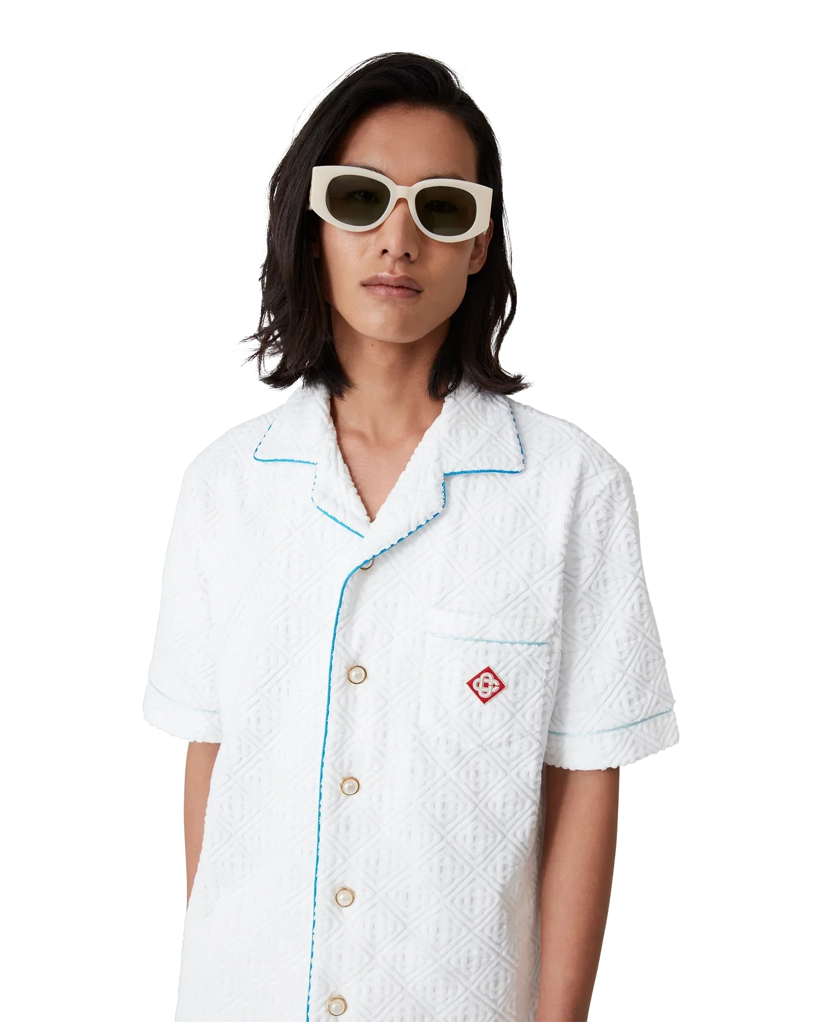Tennis Stripe Short Sleeve Towelling Shirt | Casablanca Paris | Image 5