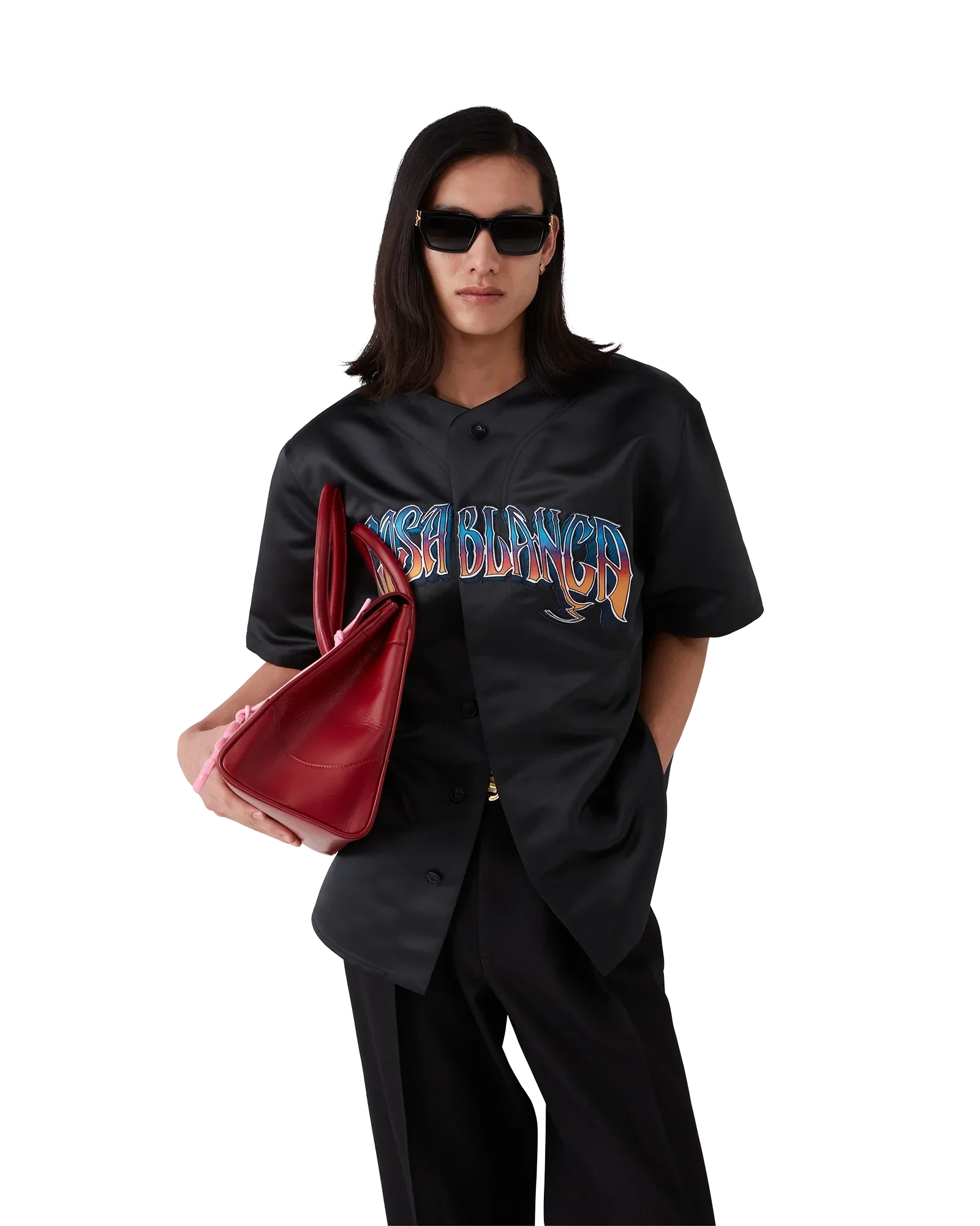 Gothic Baseball Short Sleeve Shirt | Casablanca Paris | Image 4