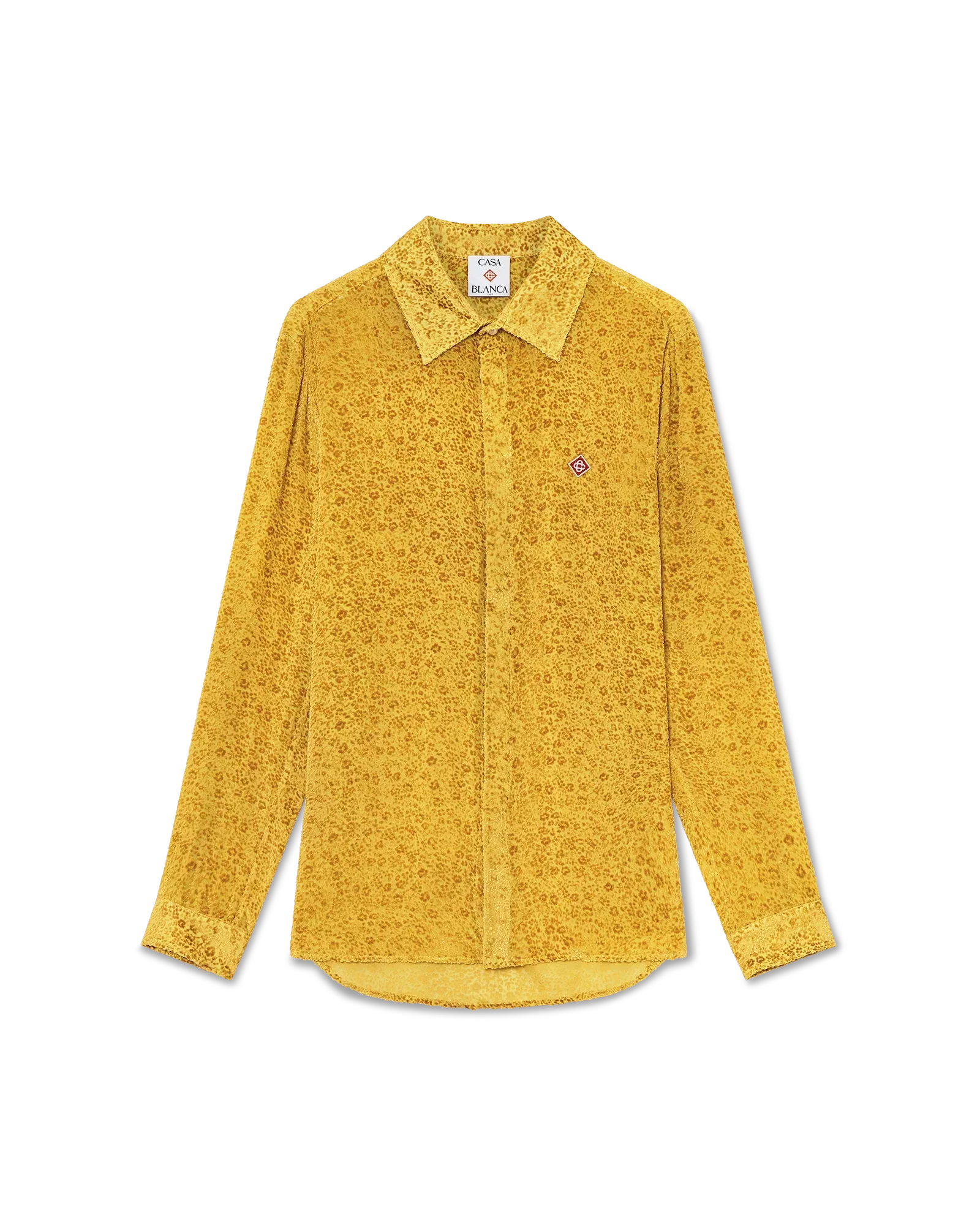 Floral Devoré Long Sleeve Silk Shirt | Casablanca Paris | Image 1