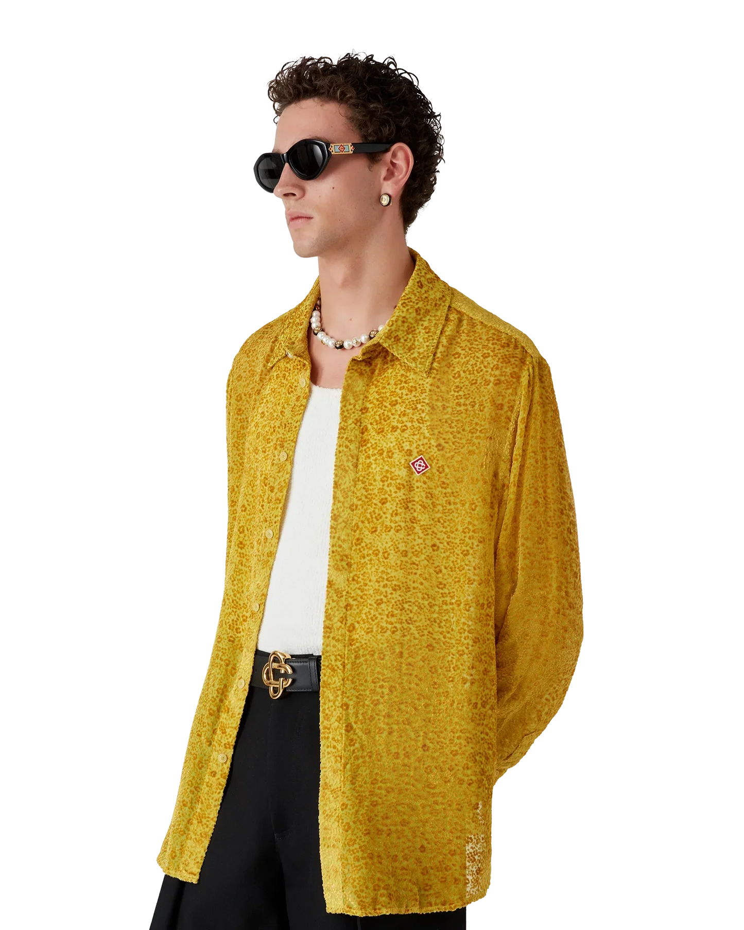 Floral Devoré Long Sleeve Silk Shirt | Casablanca Paris | Image 4