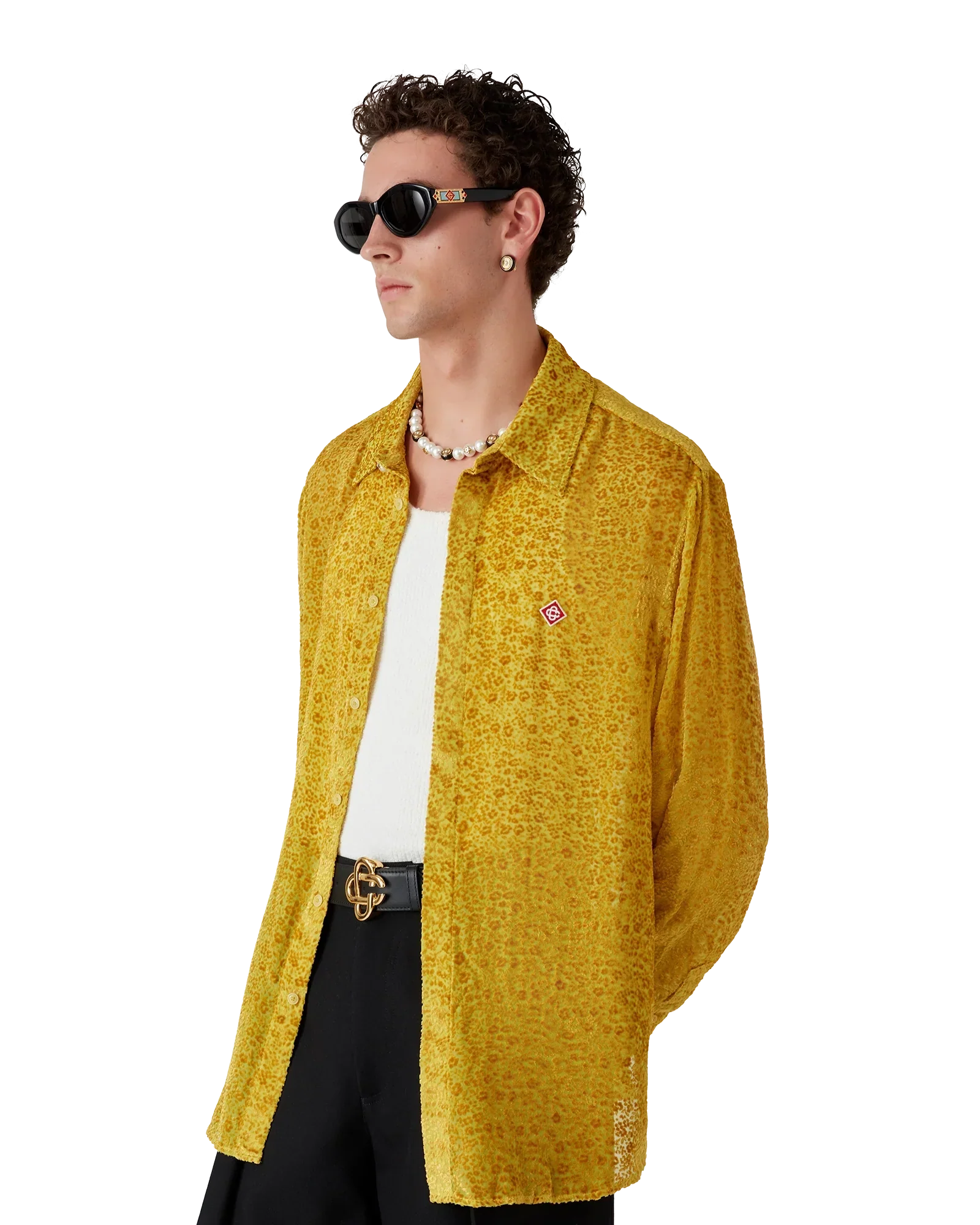Floral Devoré Long Sleeve Silk Shirt | Casablanca Paris | Image 4