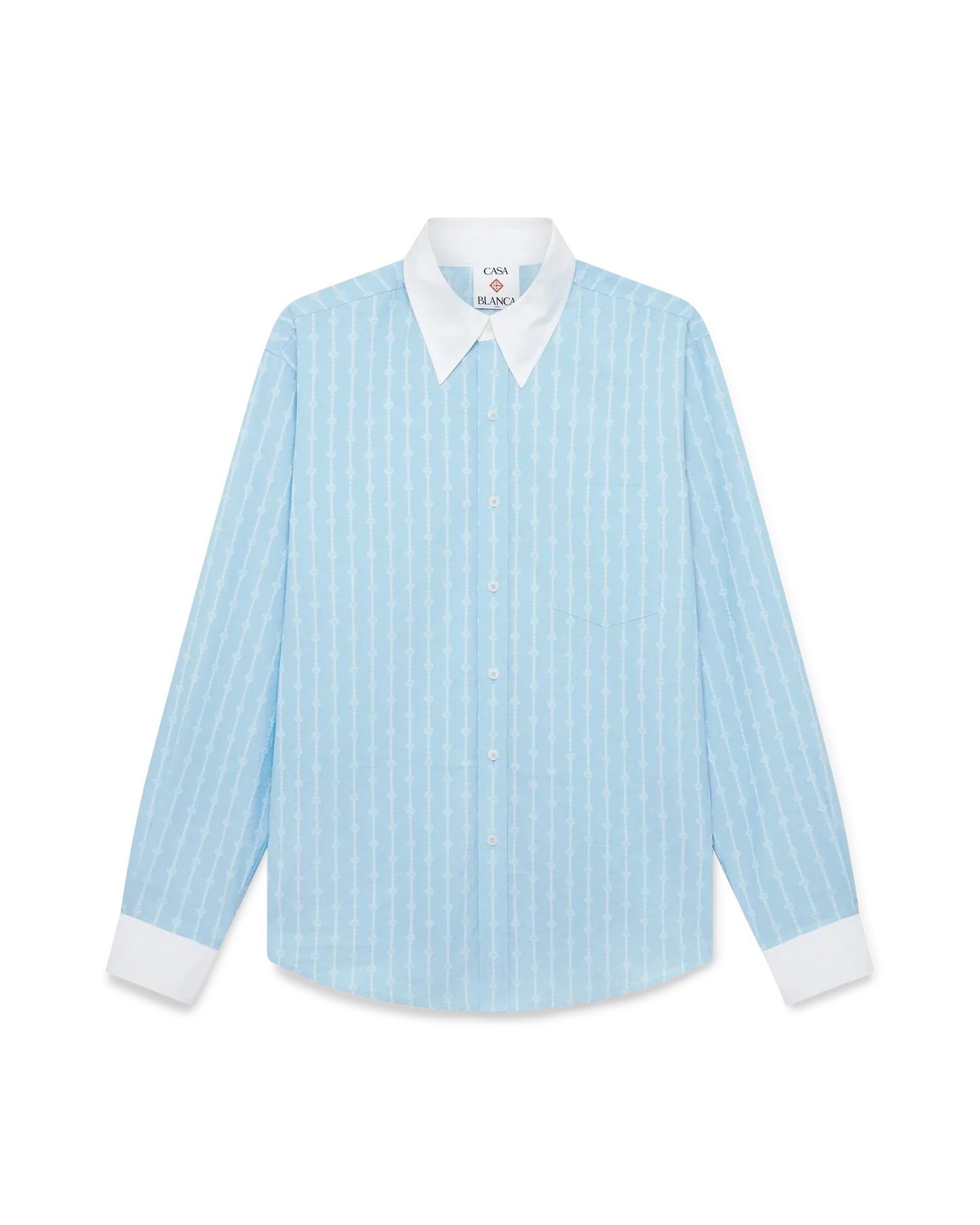 Laurel Stripe Long Sleeve Jacquard Shirt | Casablanca Paris | Image 1