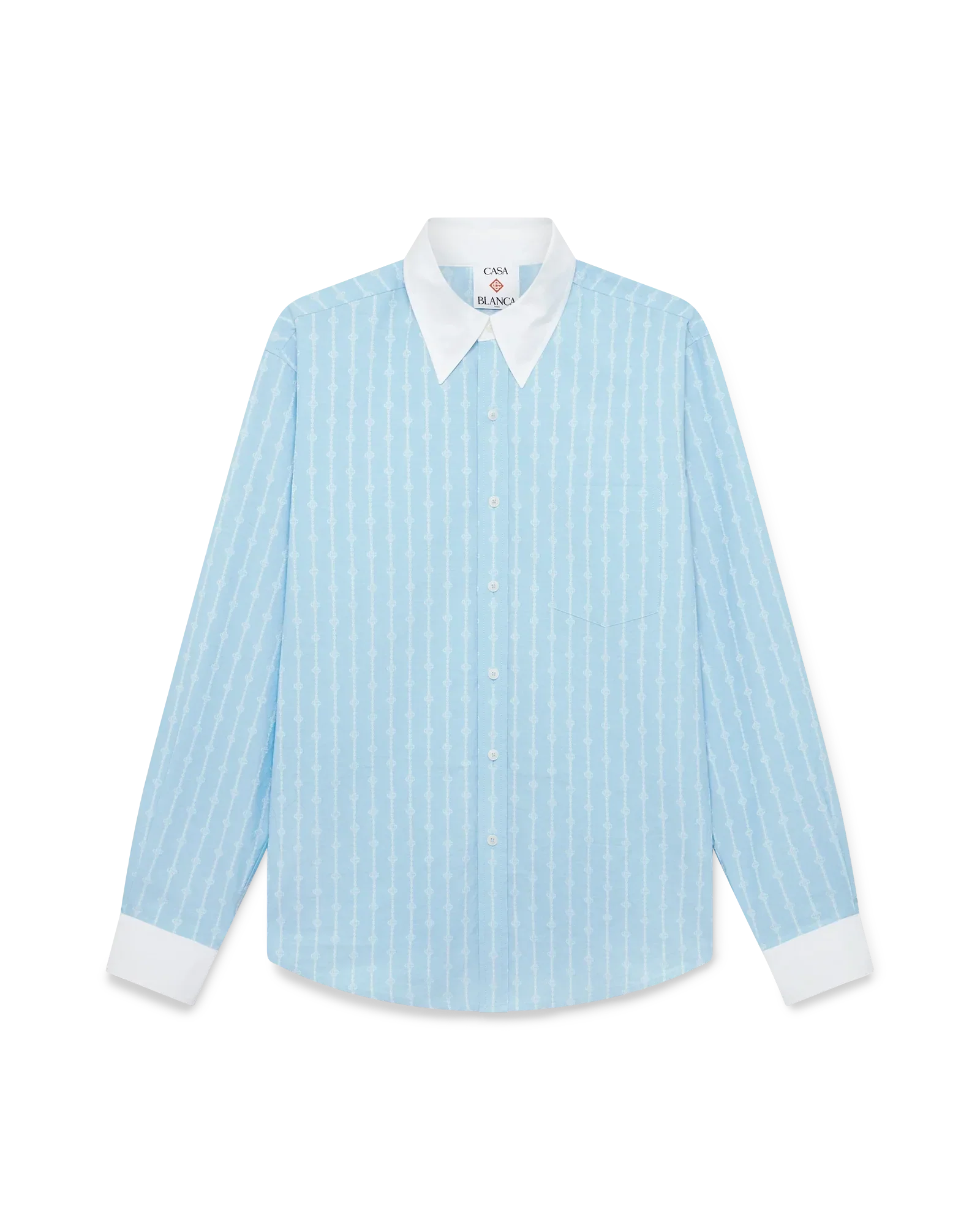 Laurel Stripe Long Sleeve Jacquard Shirt | Casablanca Paris | Image 1