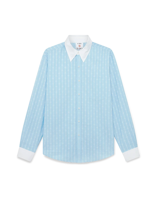 Laurel Stripe Long Sleeve Jacquard Shirt | Casablanca Paris | Image 1