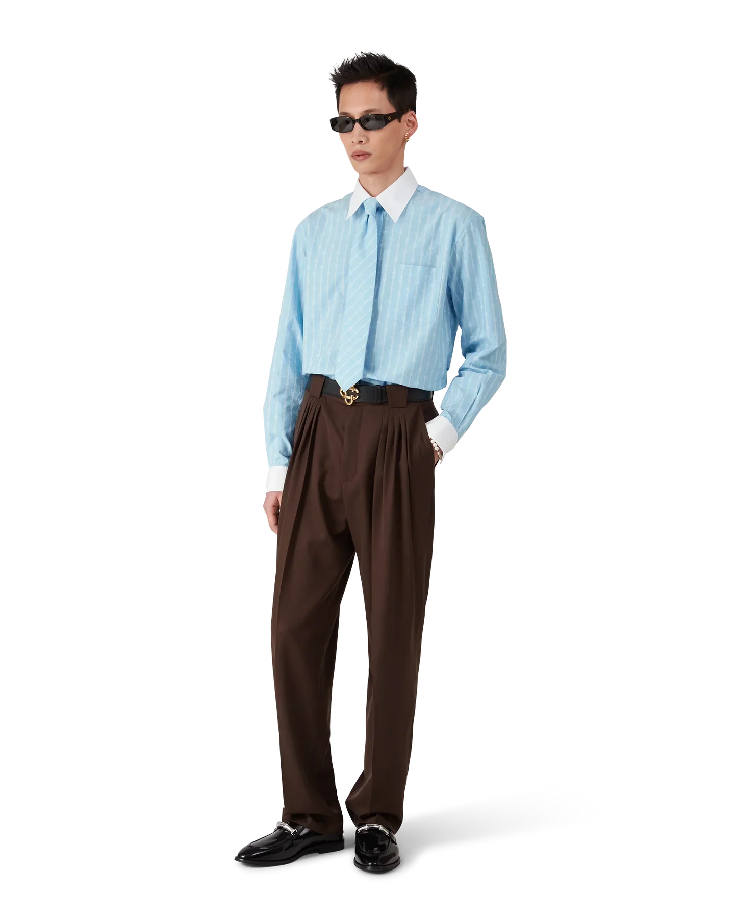 Laurel Stripe Long Sleeve Jacquard Shirt | Casablanca Paris | Image 2