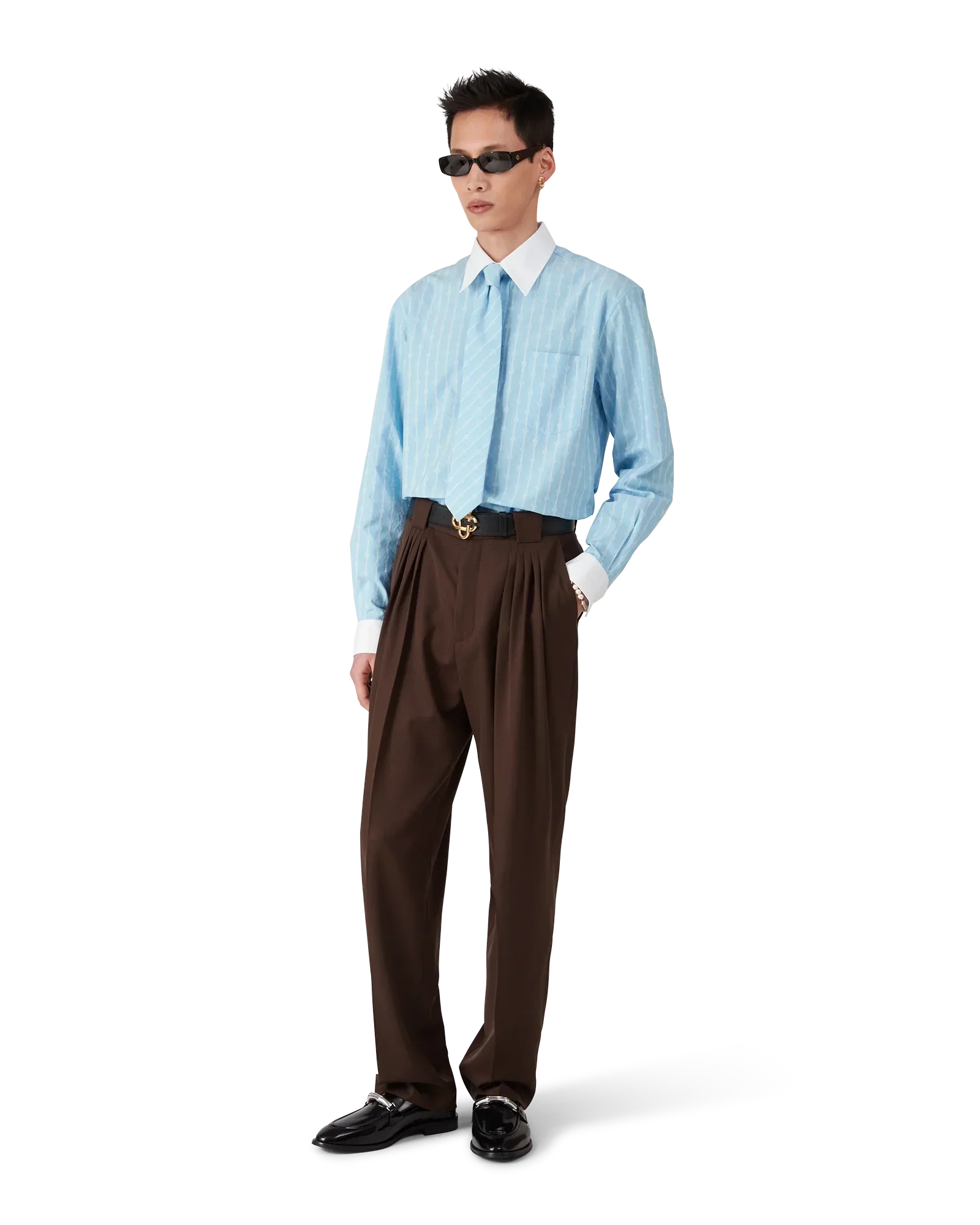 Laurel Stripe Long Sleeve Jacquard Shirt | Casablanca Paris | Image 2