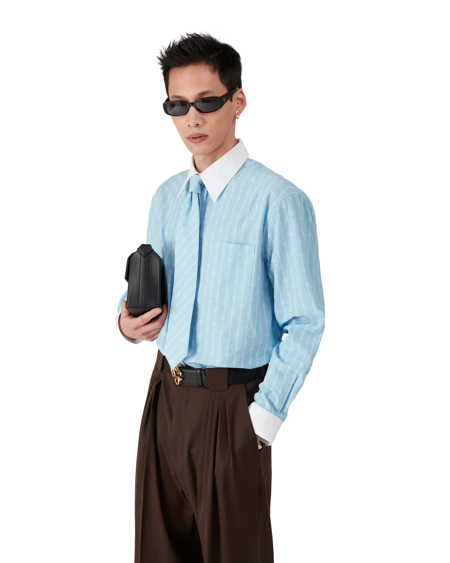 Laurel Stripe Long Sleeve Jacquard Shirt | Casablanca Paris | Image 3