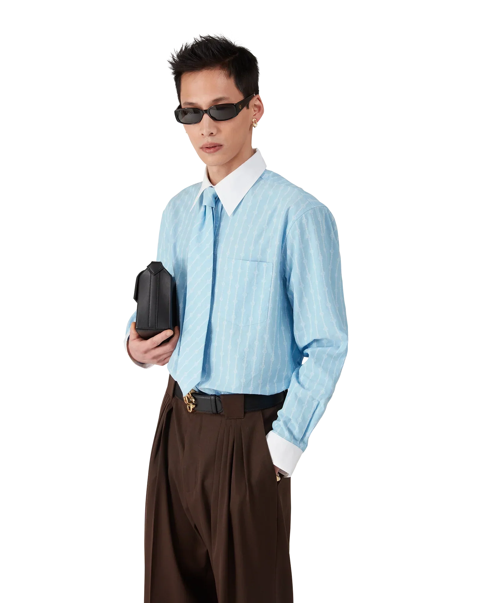 Laurel Stripe Long Sleeve Jacquard Shirt | Casablanca Paris | Image 3