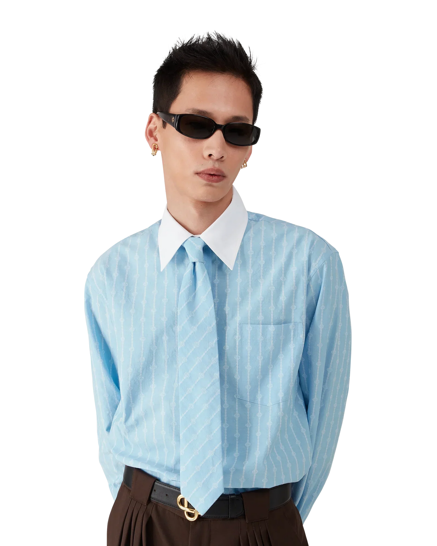 Laurel Stripe Long Sleeve Jacquard Shirt | Casablanca Paris | Image 4