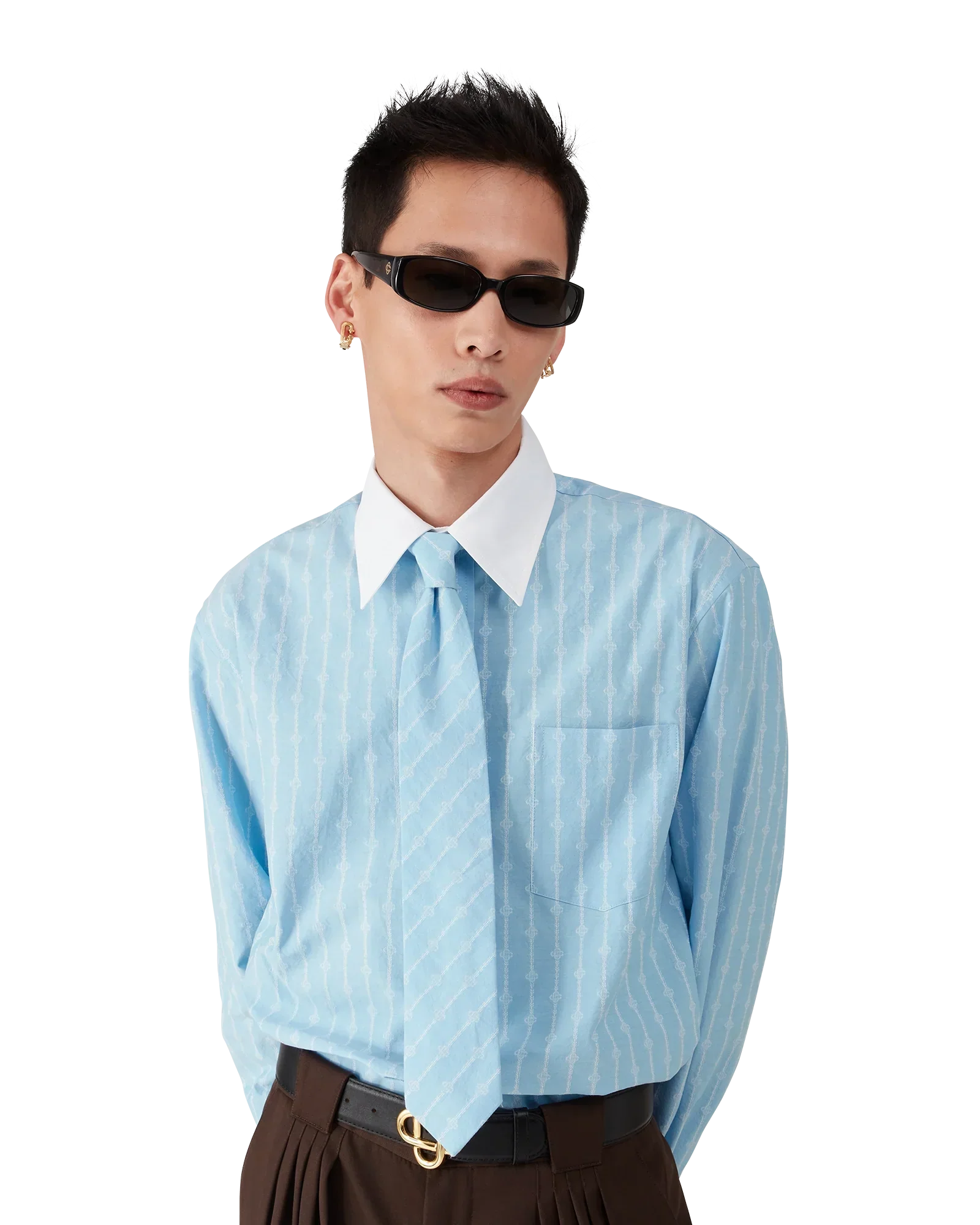 Laurel Stripe Long Sleeve Jacquard Shirt | Casablanca Paris | Image 4