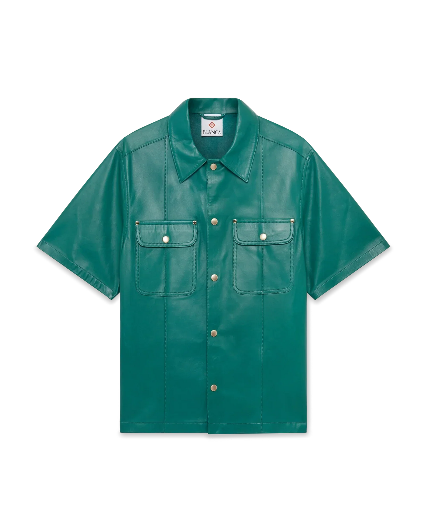 Leather Short Sleeve Shirt | Casablanca Paris | Image 1