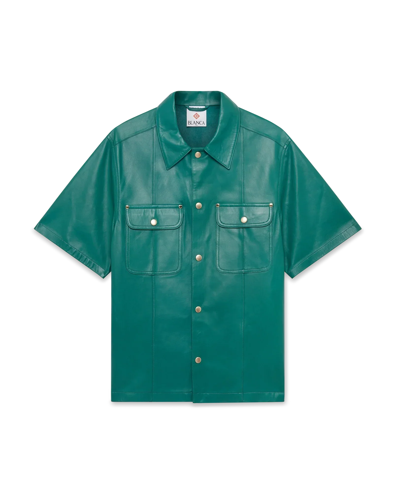 Leather Short Sleeve Shirt | Casablanca Paris | Image 1