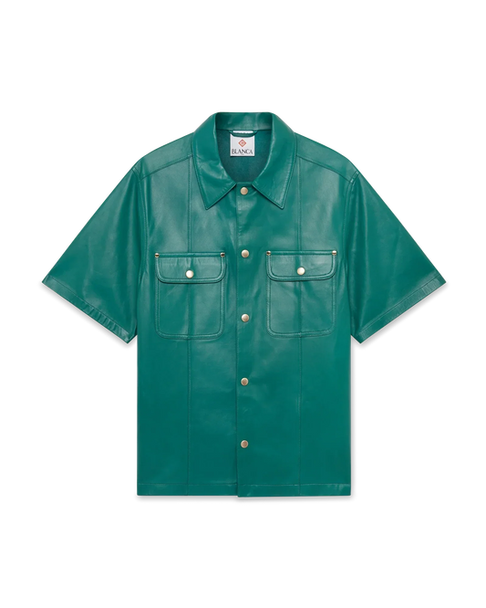Leather Short Sleeve Shirt | Casablanca Paris | Image 1