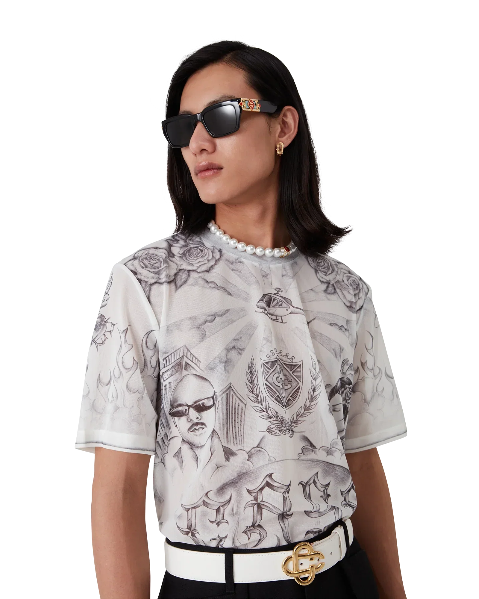 Tattoo Mesh Top | Casablanca Paris | Image 5