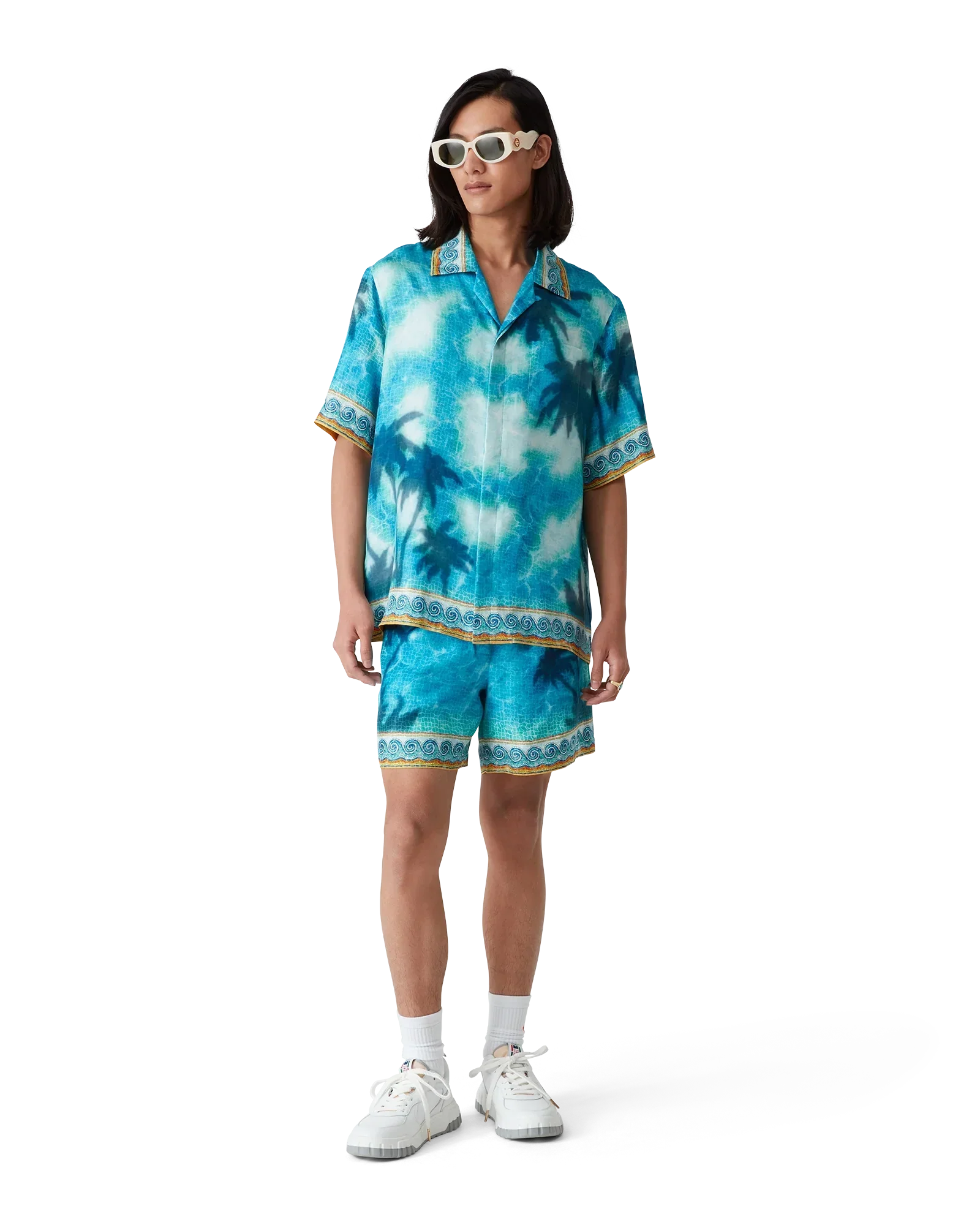 Poolside Emblem Short Sleeve Silk Shirt | Casablanca Paris | Image 2