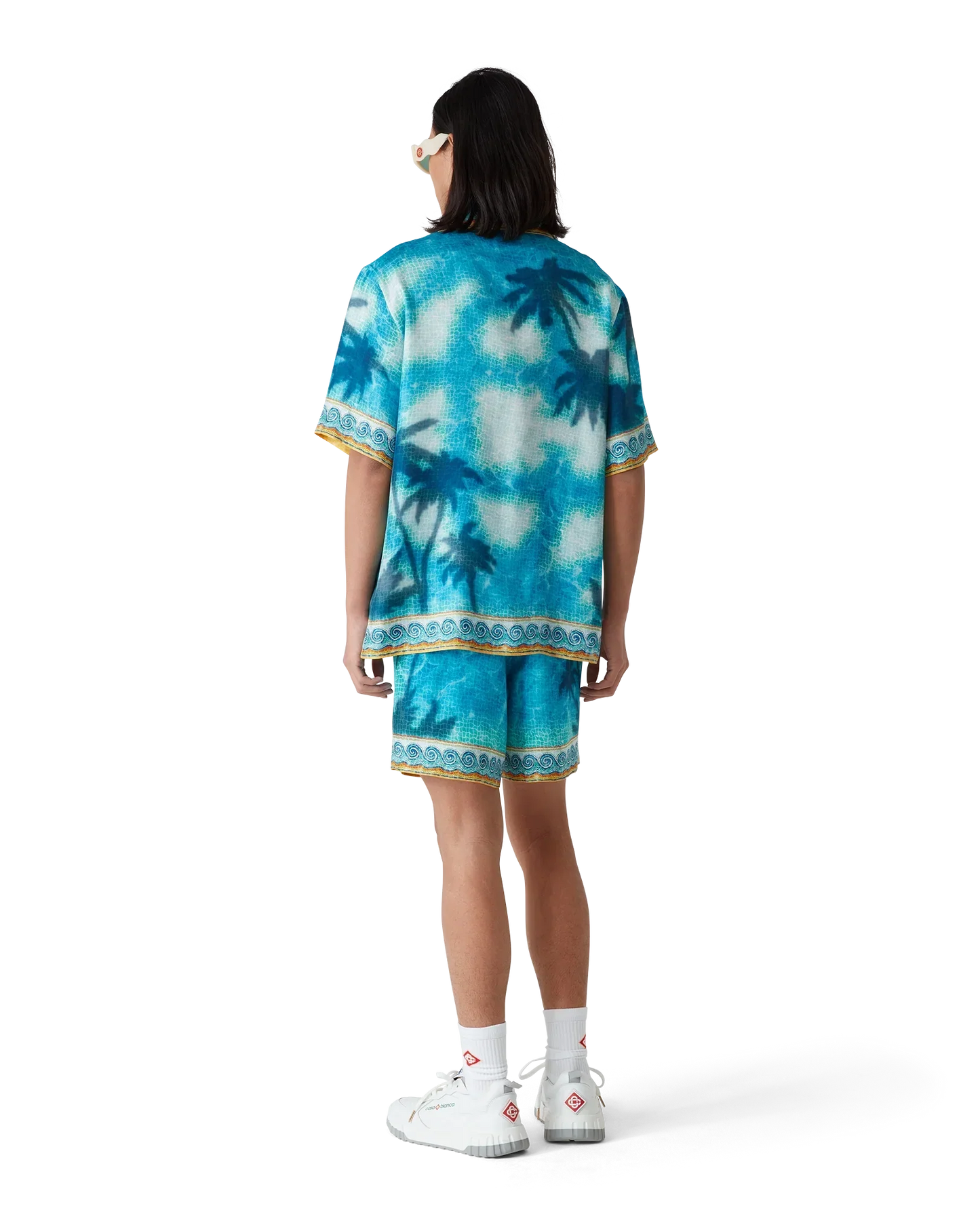 Poolside Emblem Short Sleeve Silk Shirt | Casablanca Paris | Image 3