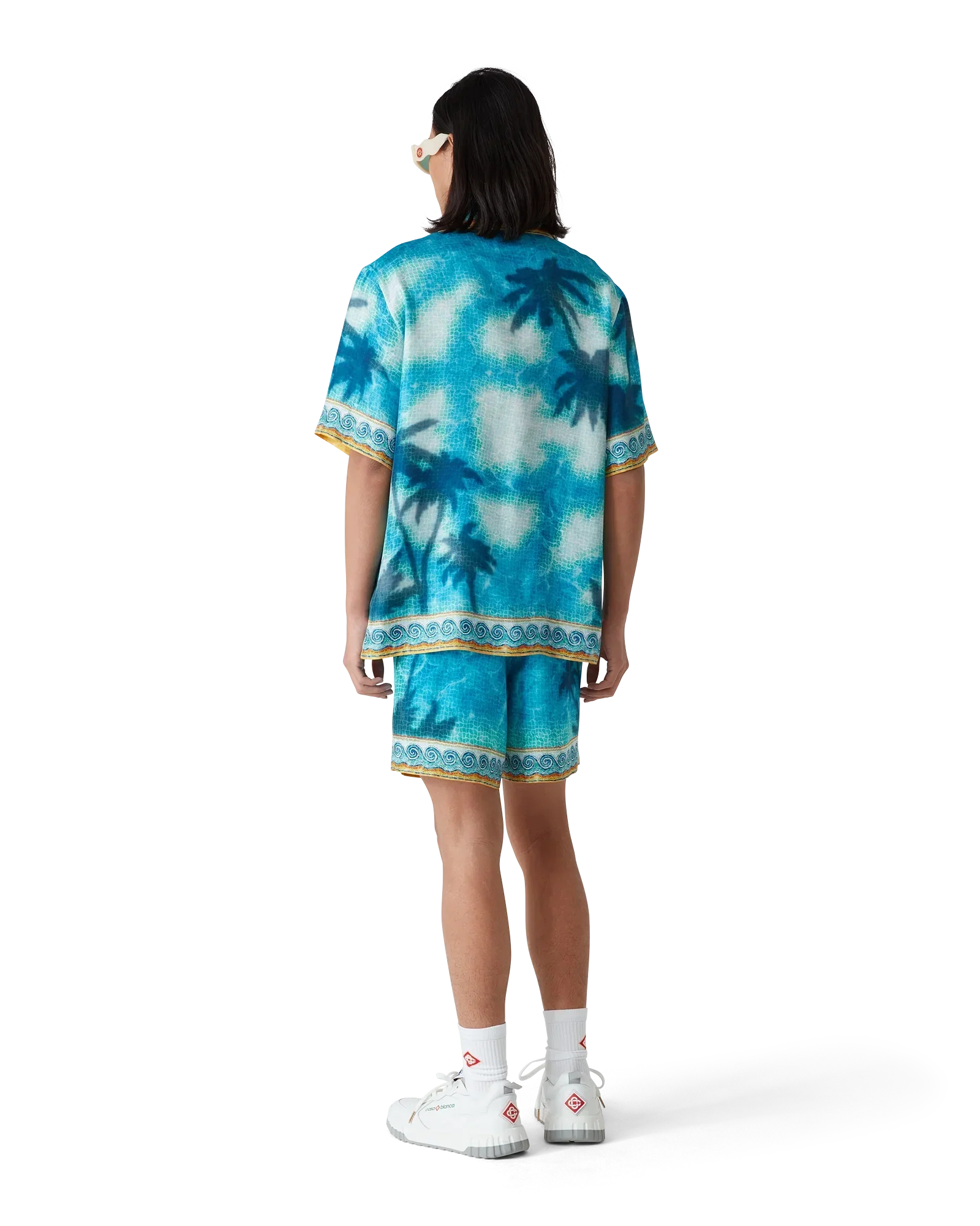 Poolside Emblem Short Sleeve Silk Shirt | Casablanca Paris | Image 3