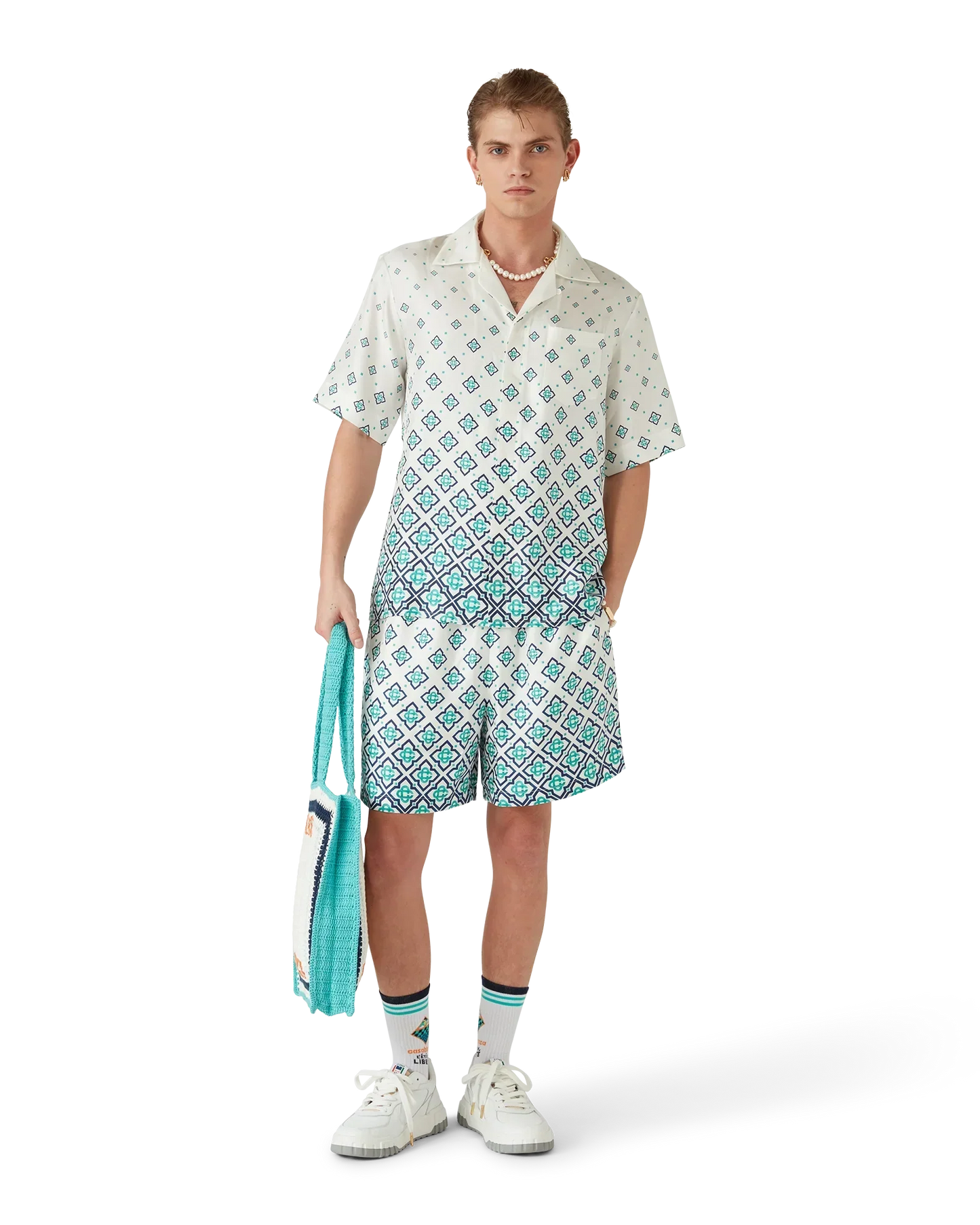 Gradient Monogram Silk Shorts | Casablanca Paris | Image 2