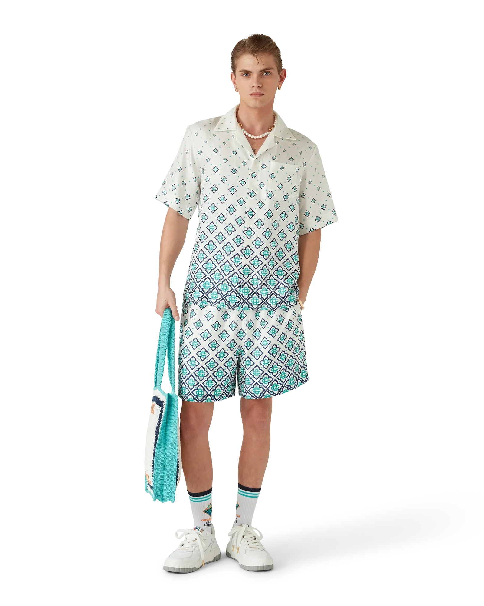 Gradient Monogram Silk Shorts | Casablanca Paris | Image 2