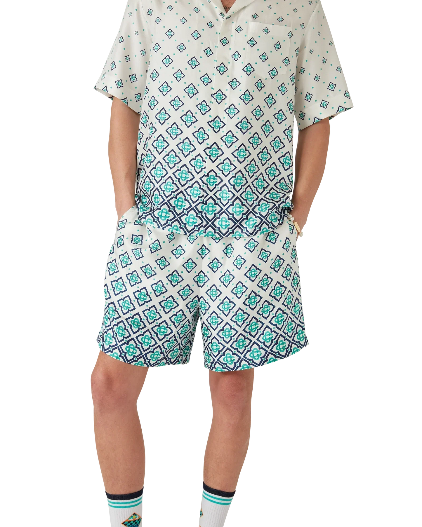 Gradient Monogram Silk Shorts | Casablanca Paris | Image 4