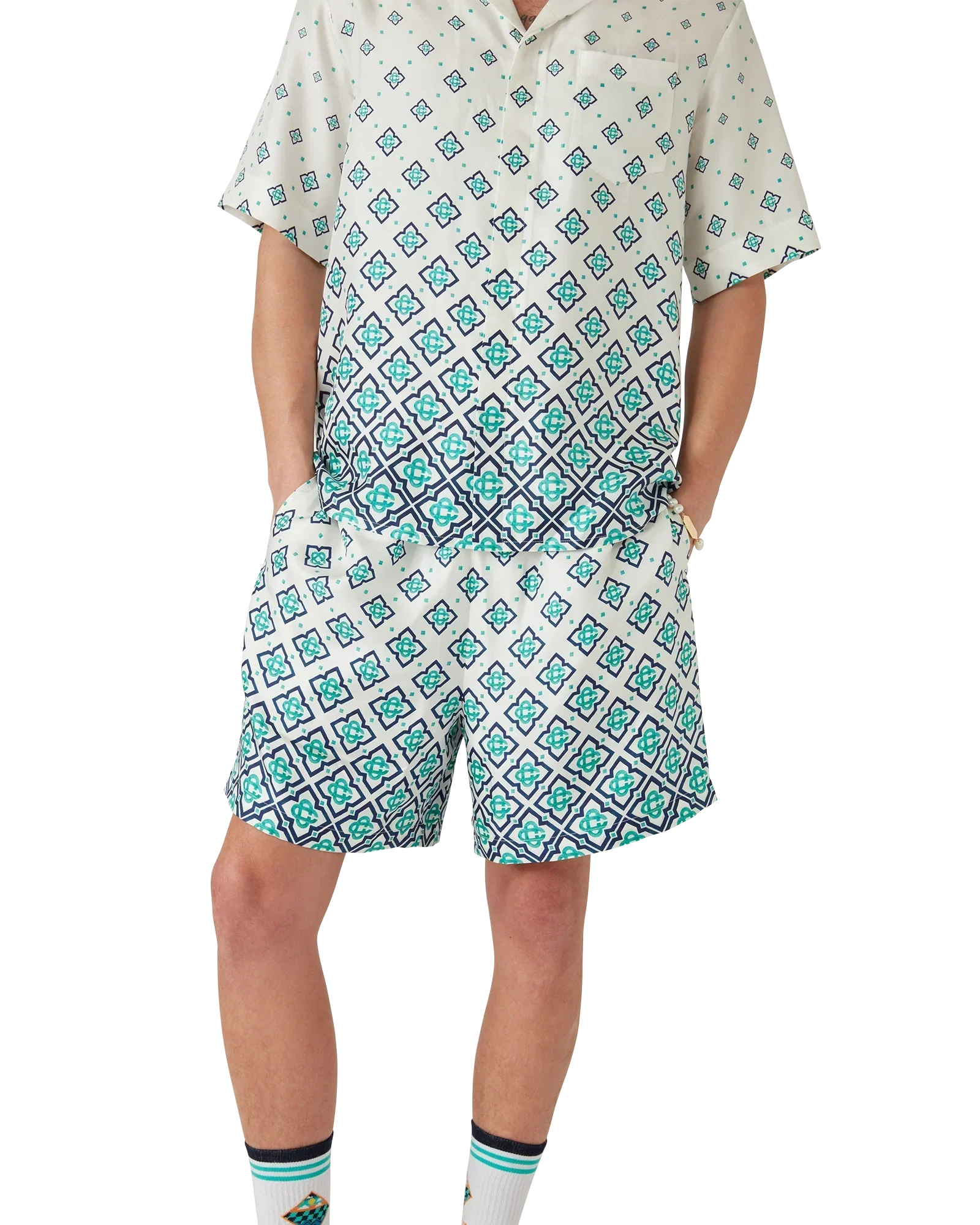 Gradient Monogram Silk Shorts | Casablanca Paris | Image 4