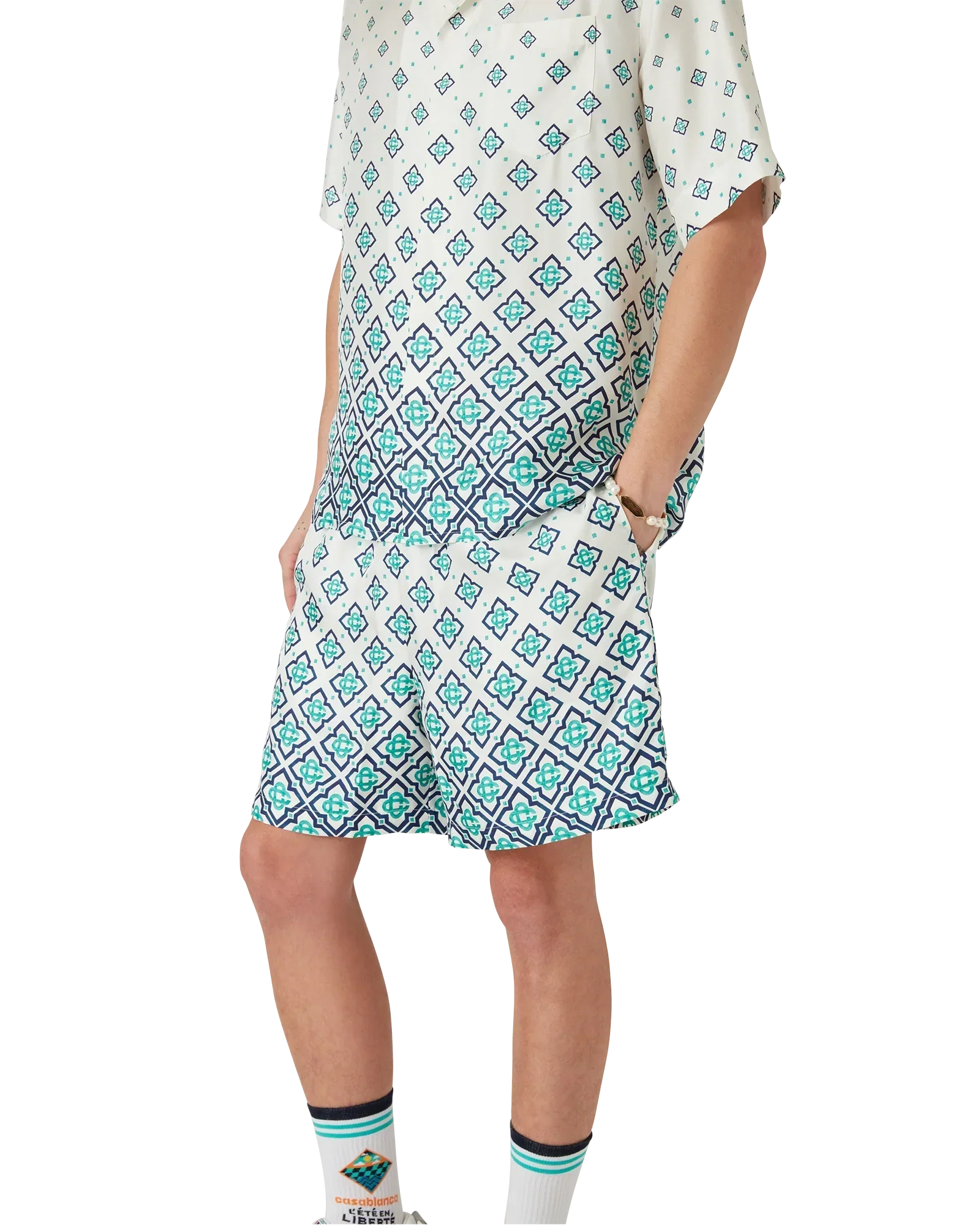 Gradient Monogram Silk Shorts | Casablanca Paris | Image 5