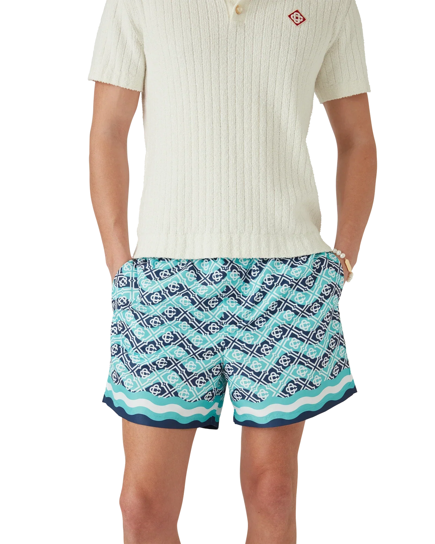Monogram Wave Swim Shorts | Casablanca Paris | Image 3