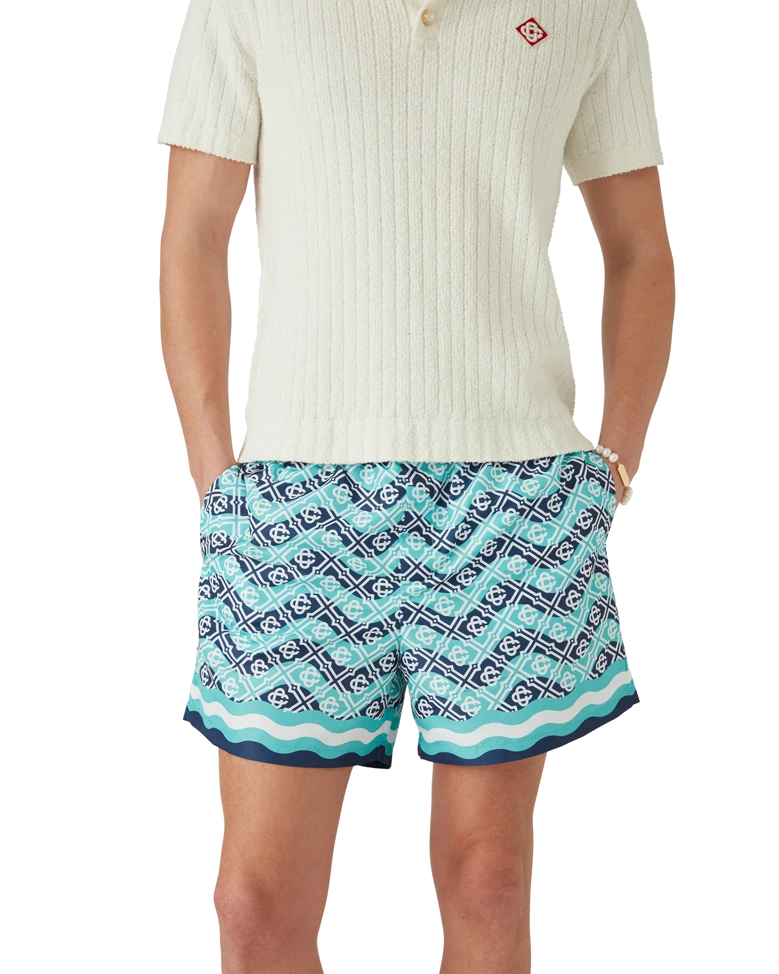 Monogram Wave Swim Shorts | Casablanca Paris | Image 3