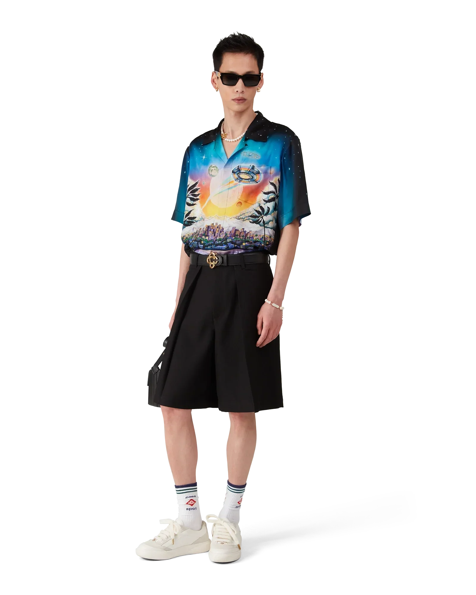 Wool Pleated Tailored Shorts | Casablanca Paris | Image 2