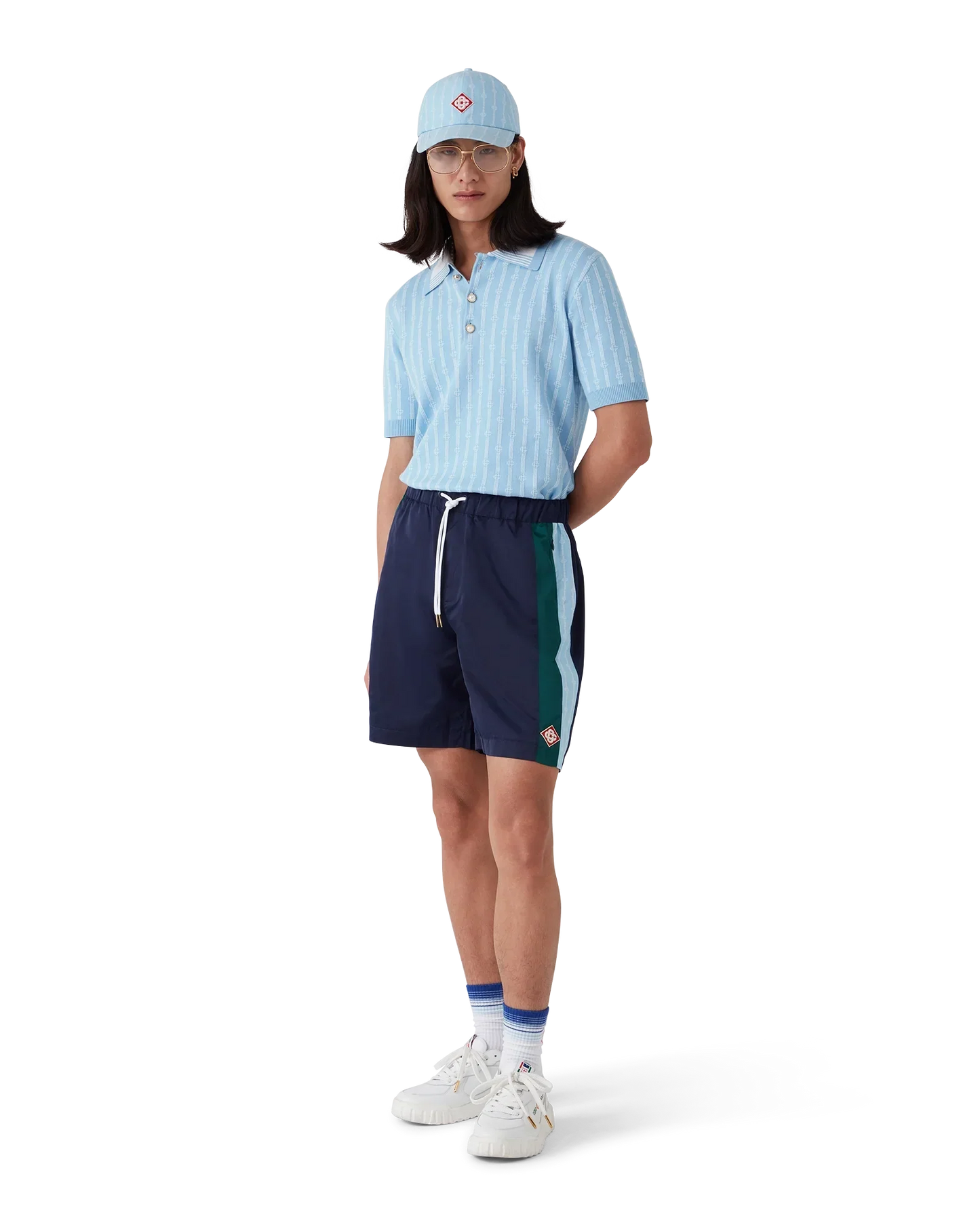 Pinstripe Laurel Track Shorts | Casablanca Paris | Image 2