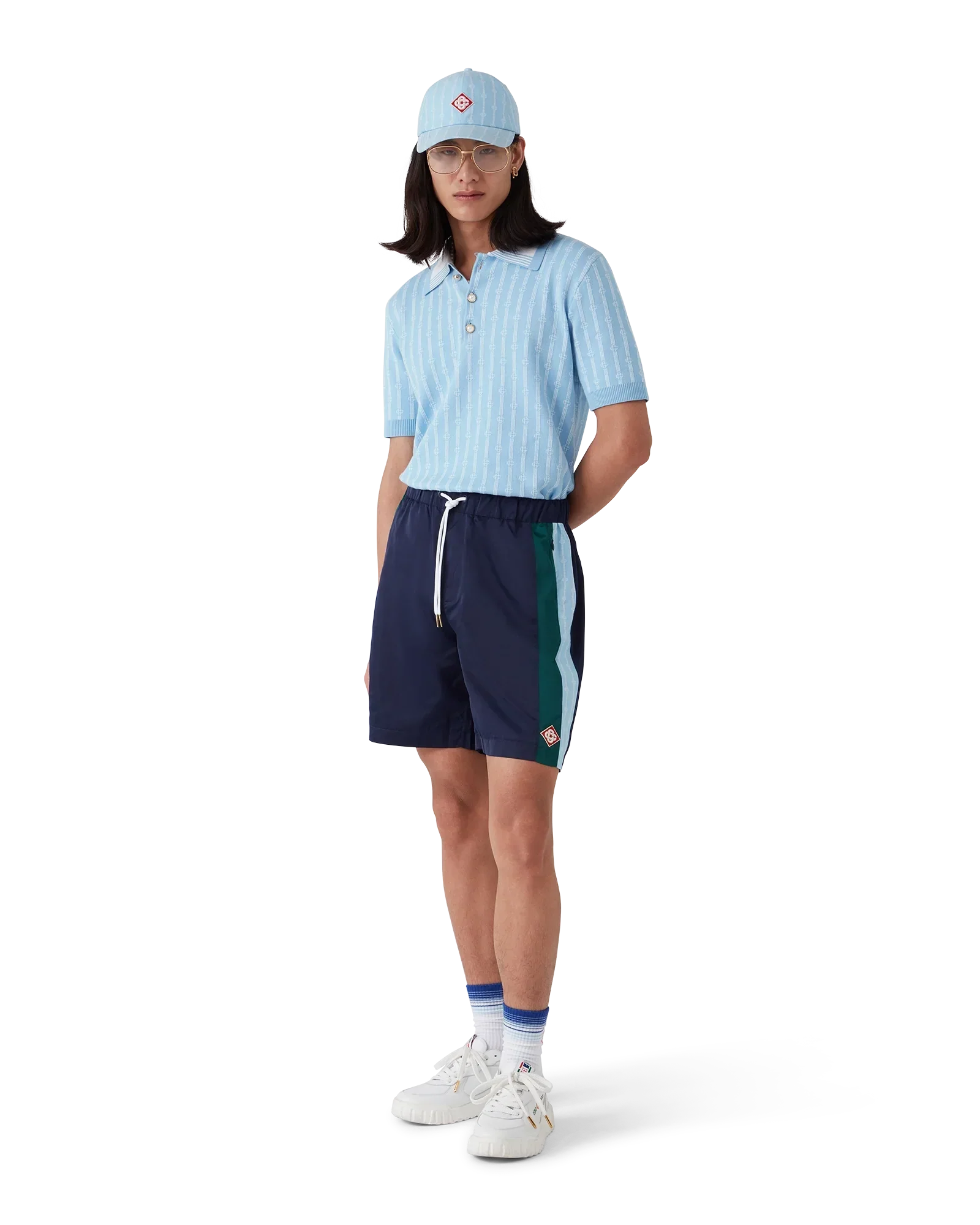 Pinstripe Laurel Track Shorts | Casablanca Paris | Image 2