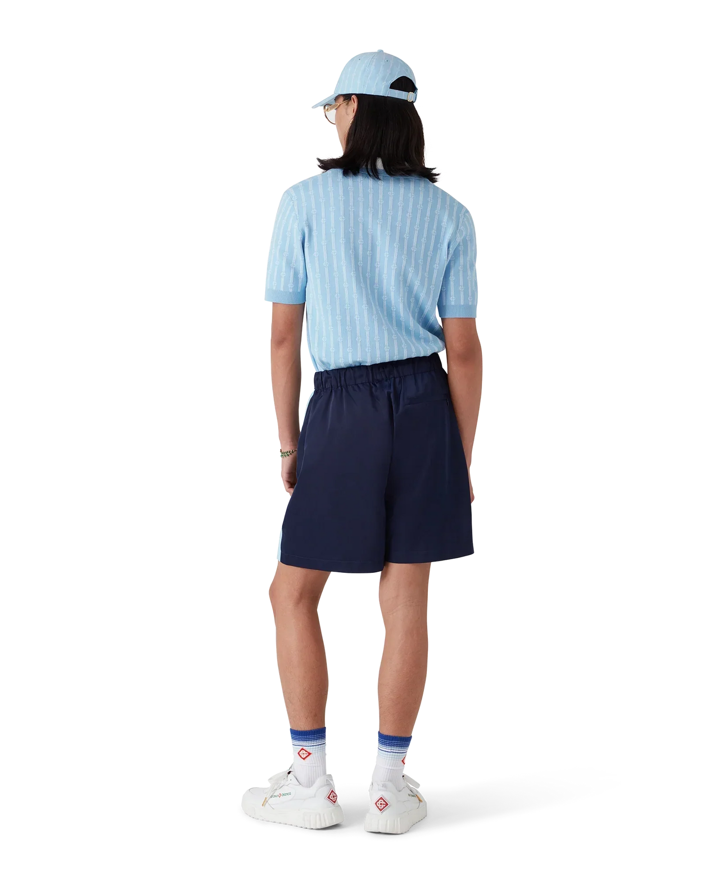 Pinstripe Laurel Track Shorts | Casablanca Paris | Image 3