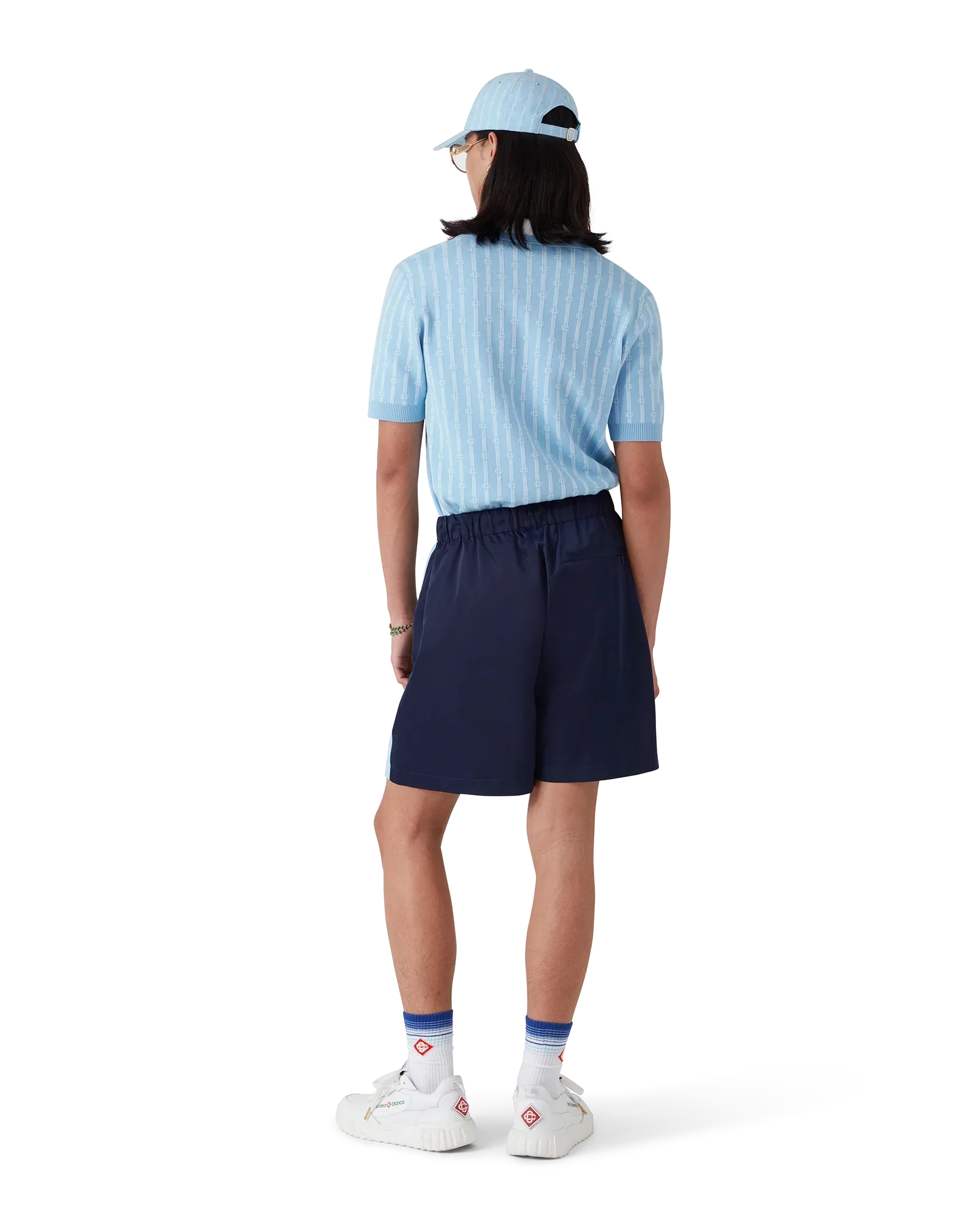 Pinstripe Laurel Track Shorts | Casablanca Paris | Image 3